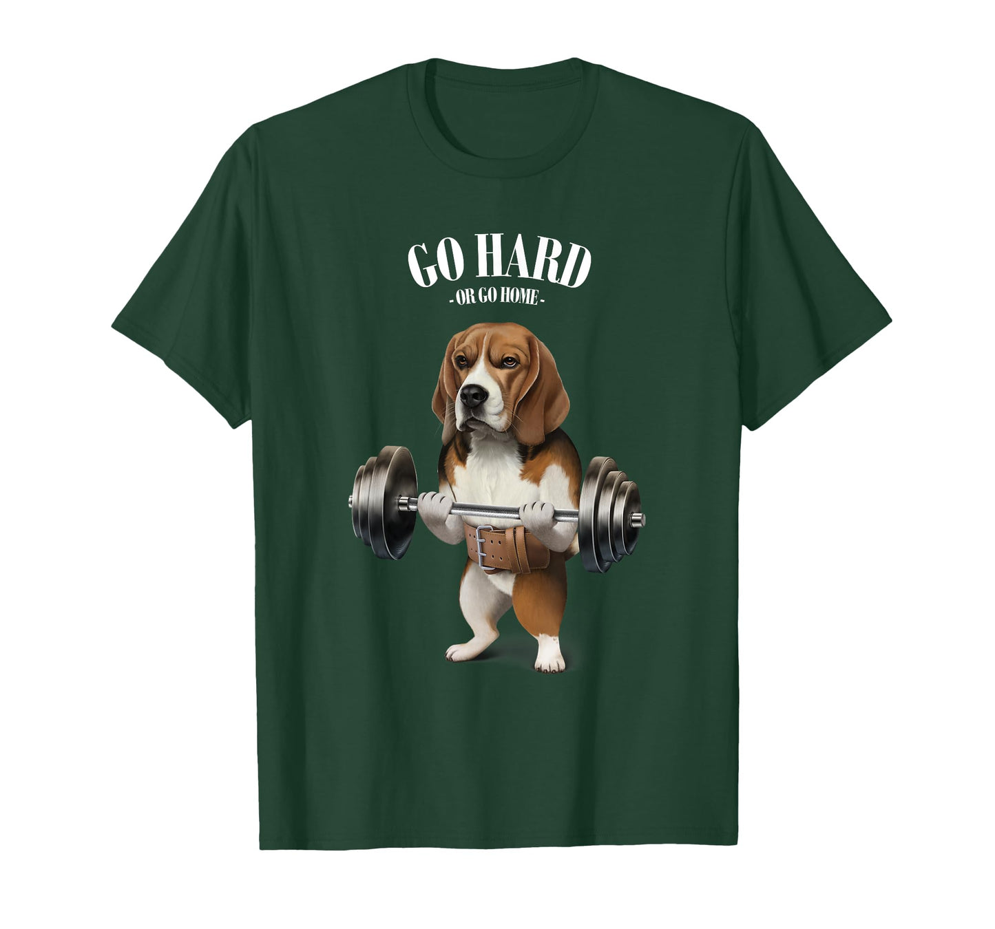 Beagle Dog Weightlifting in Fitness Gym T-Shirt