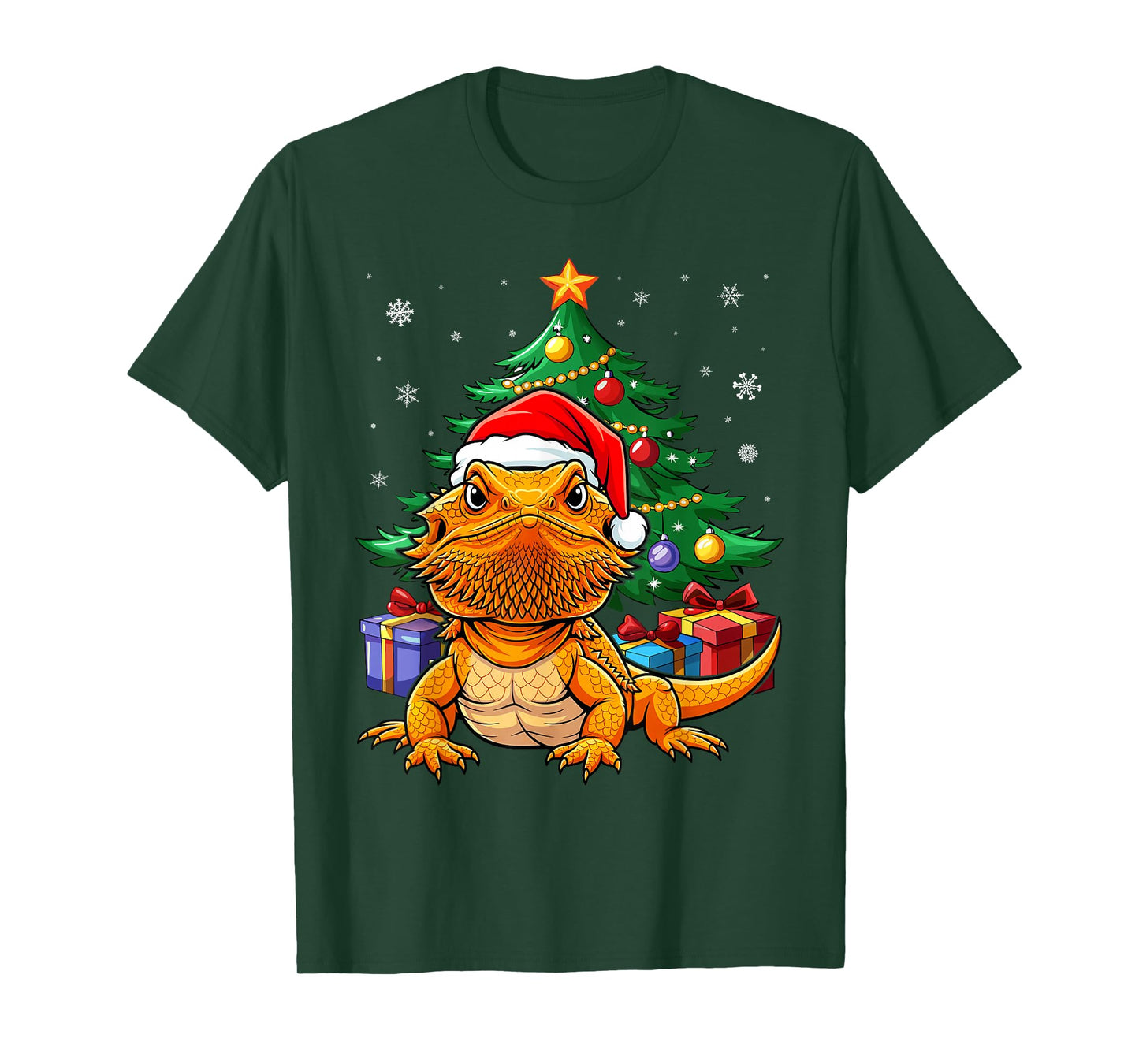 Bearded Dragon Santa Hat Christmas Pajama Cool Reptile X-mas T-Shirt