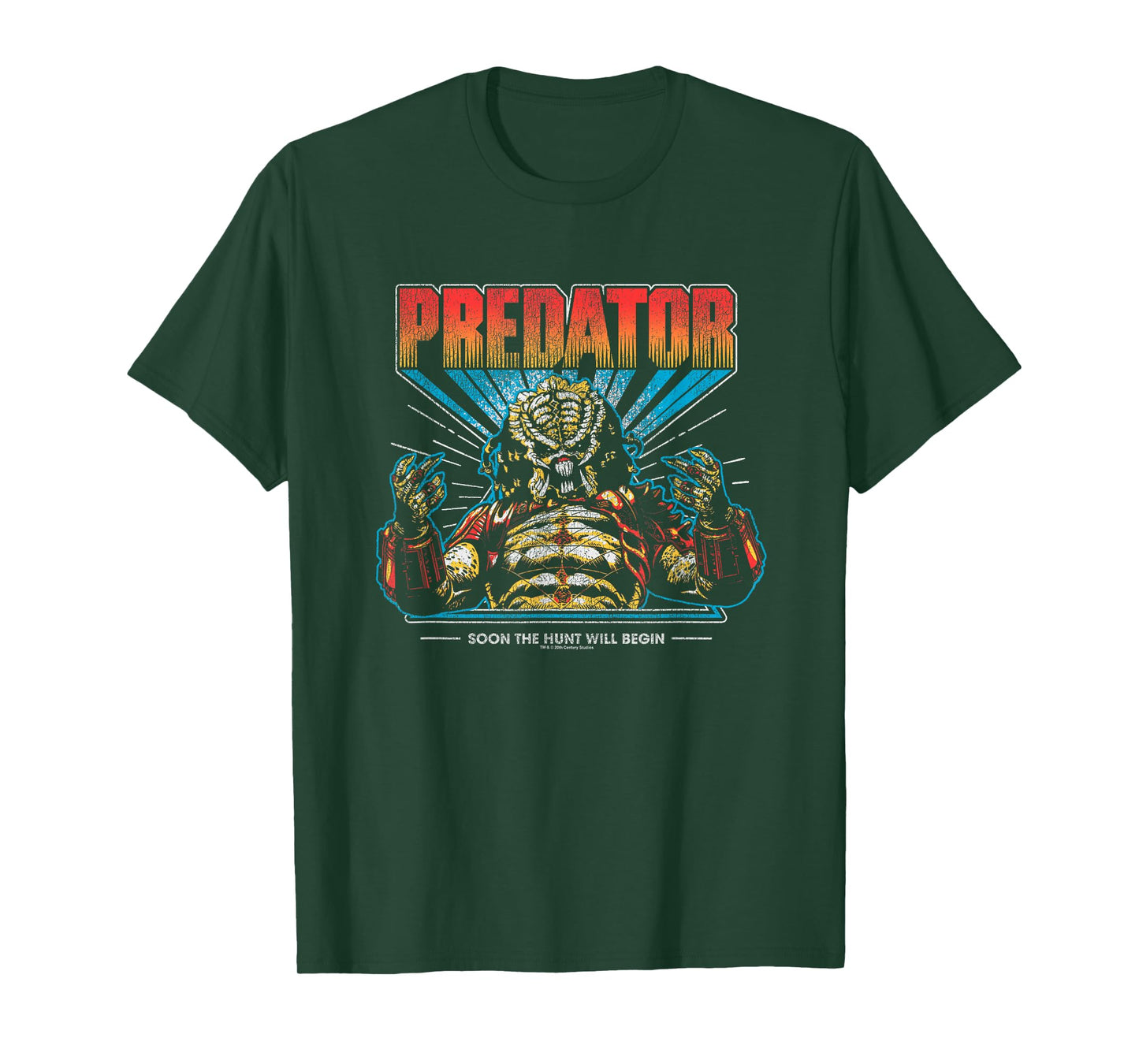 Predator Soon The Hunt Will Begin Big Chest Retro Poster T-Shirt