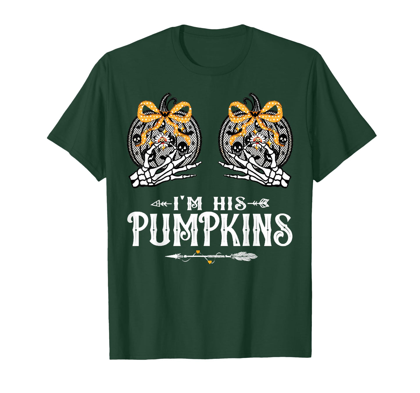 I'm His Pumpkins Love Broomstick Couples Halloween Costume T-Shirt