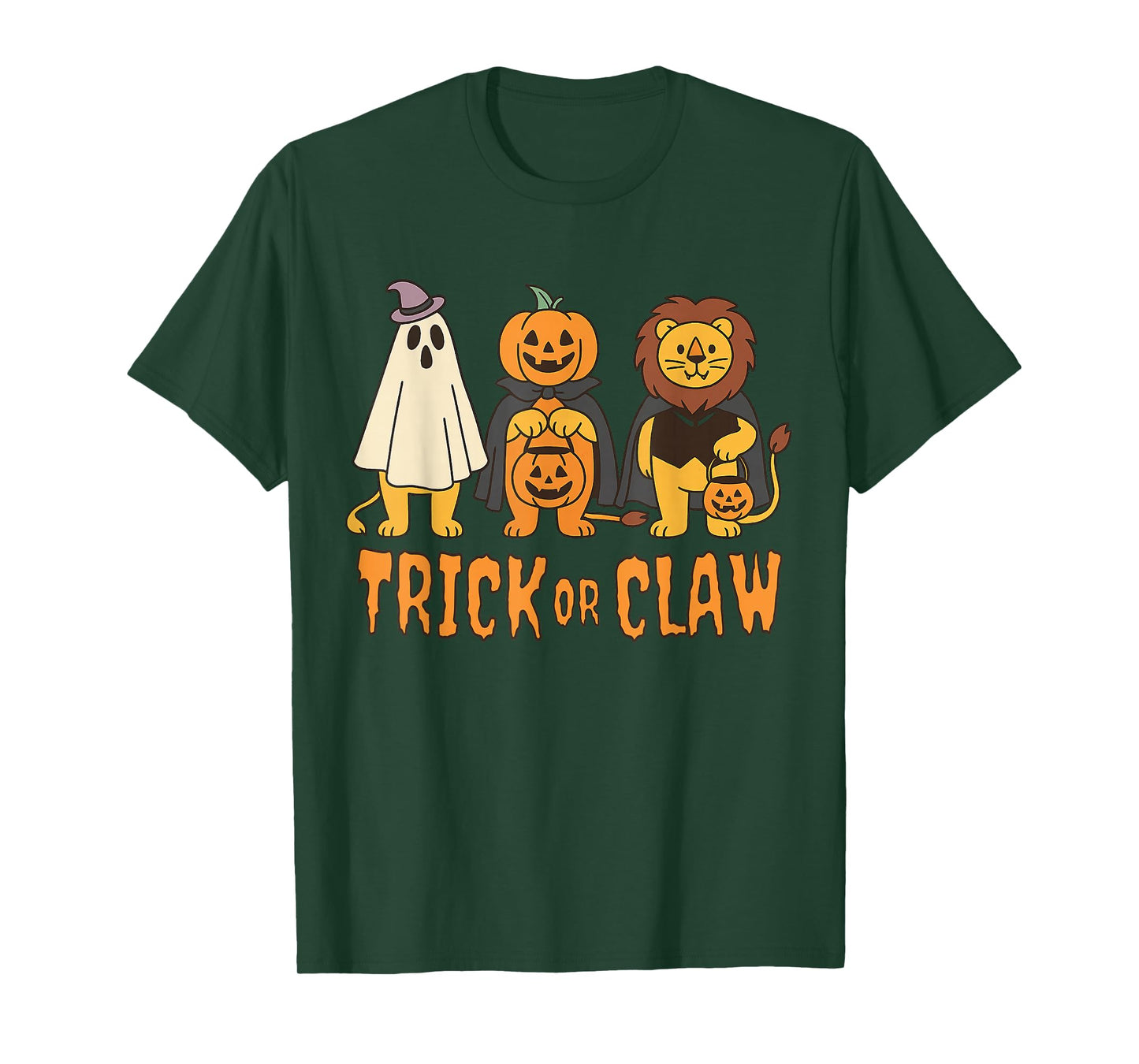 Trick Or Claw Halloween Witch Spooky Lion T-Shirt