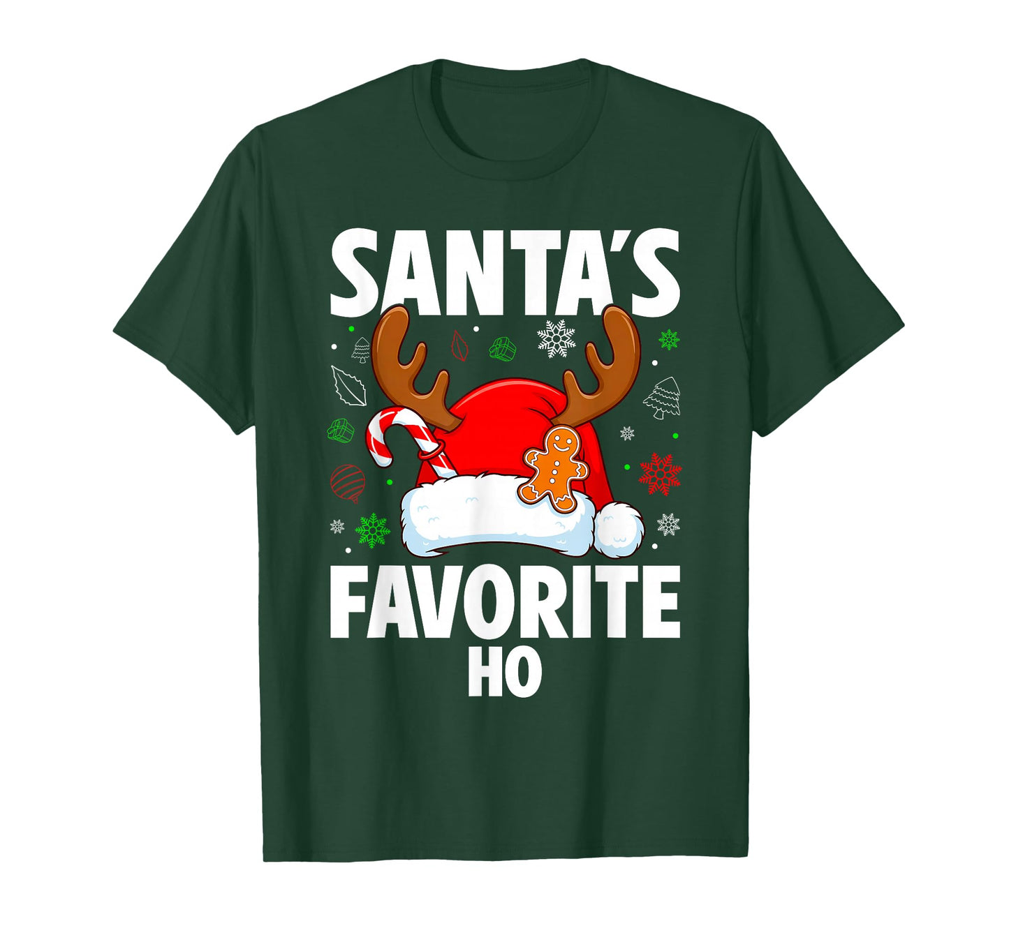 Funny Christmas Santa's Favorite Ho Naughty Pajama T-Shirt