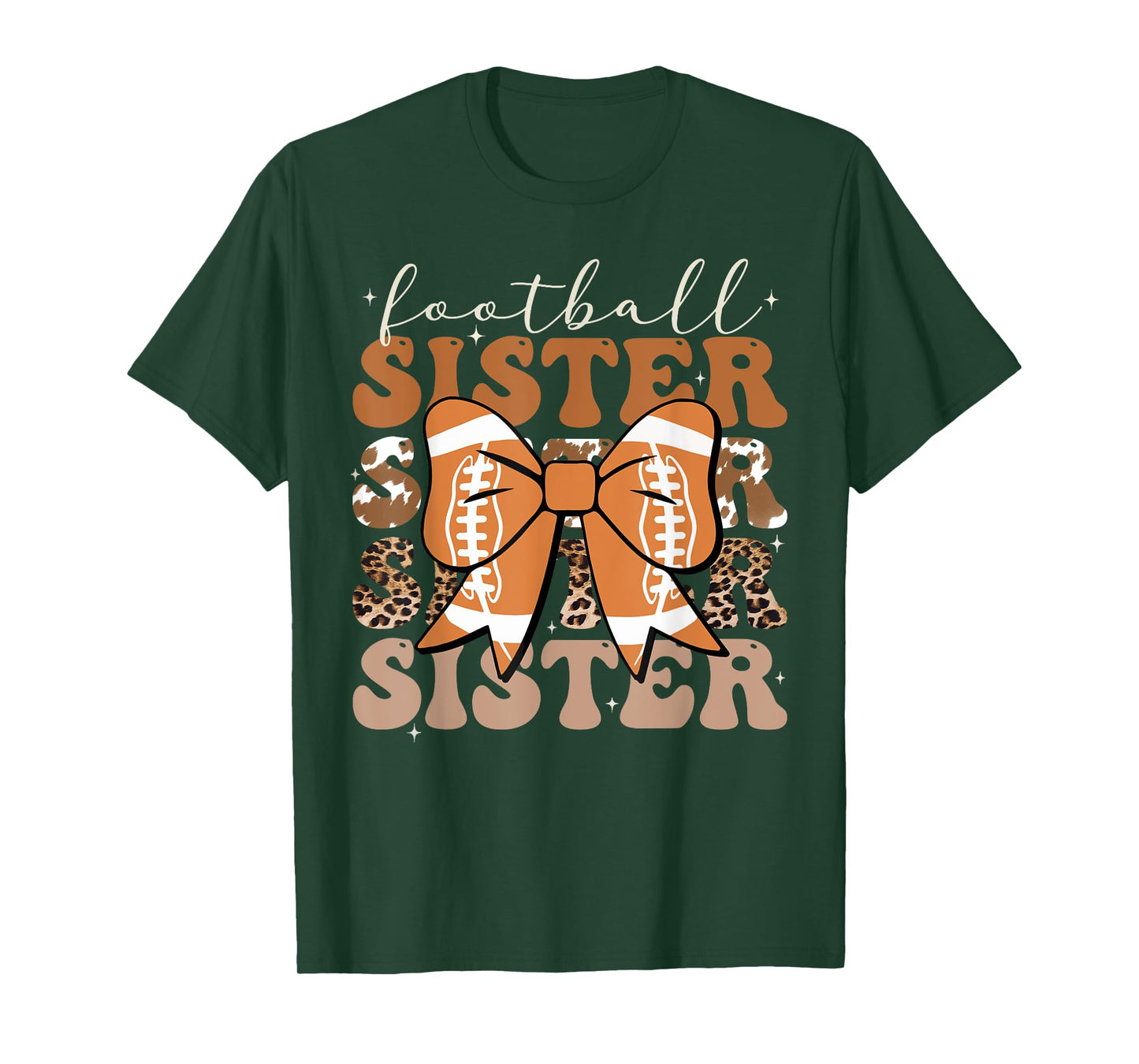 Football Sister Shirt Vintage Football Sis Coquette Bow T-Shirt