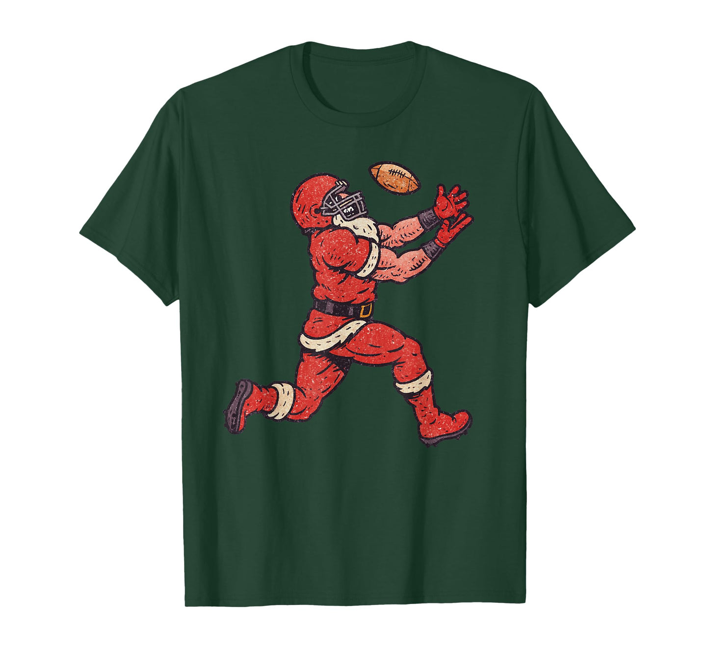 Santa Claus Playing American Football Xmas Holiday Christmas T-Shirt
