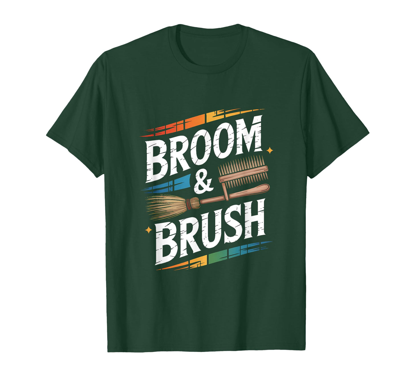 Witch Hairdresser Broom & Brush Retro Barber T-Shirt