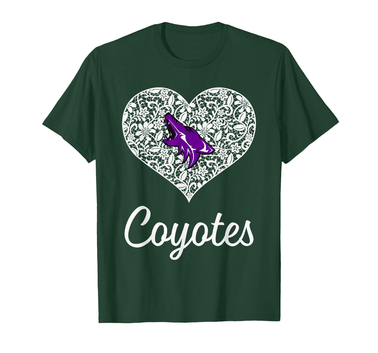 Anna Coyotes Logo Lace Heart HS T-Shirt