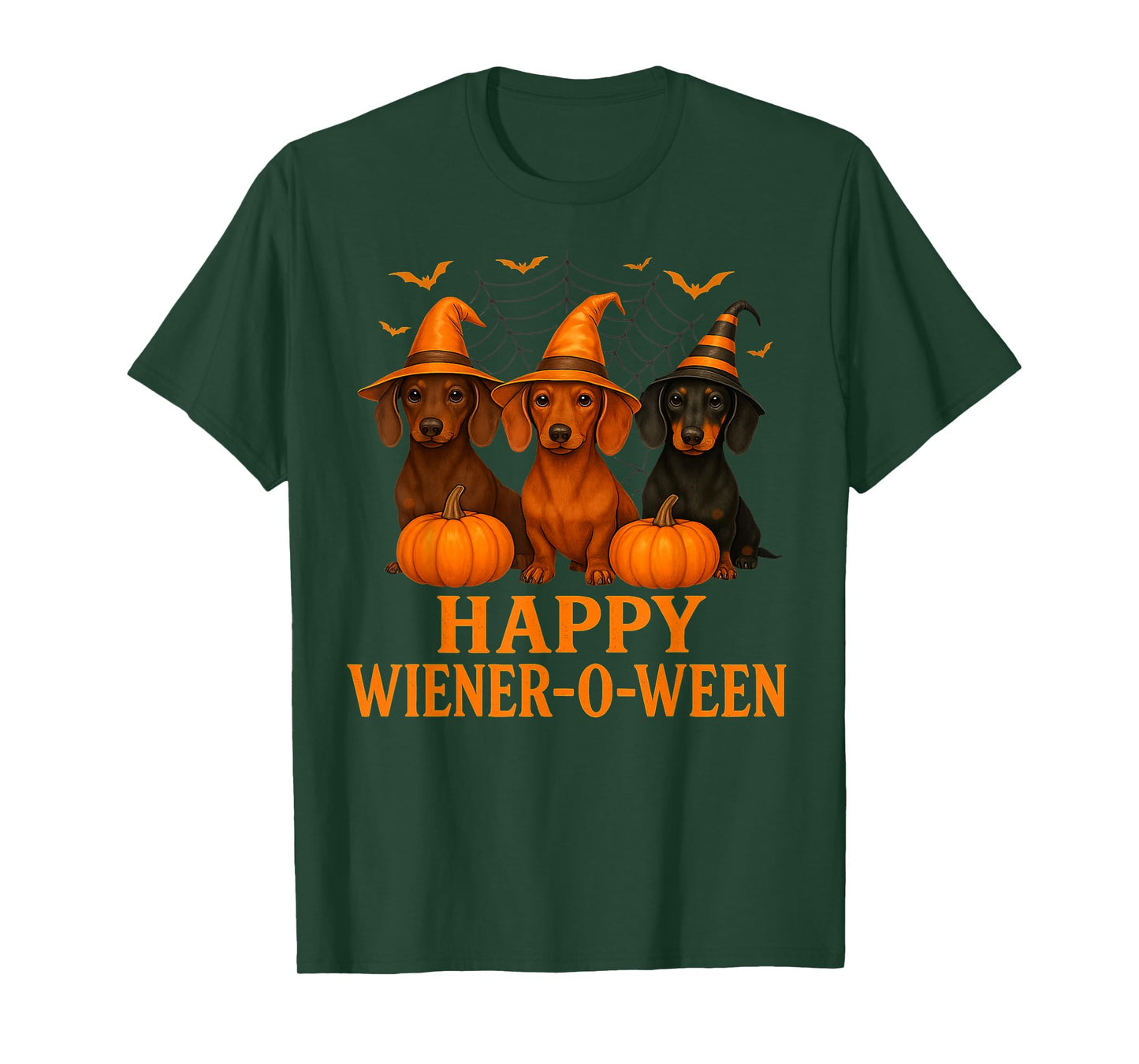 Happy Dachshund-O-Ween Wiener Dog Pumpkin Halloween T-Shirt