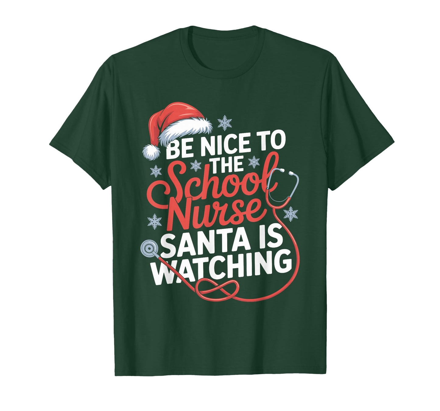 Funny School Nurse Christmas Nursing Humor Xmas T-Shirt