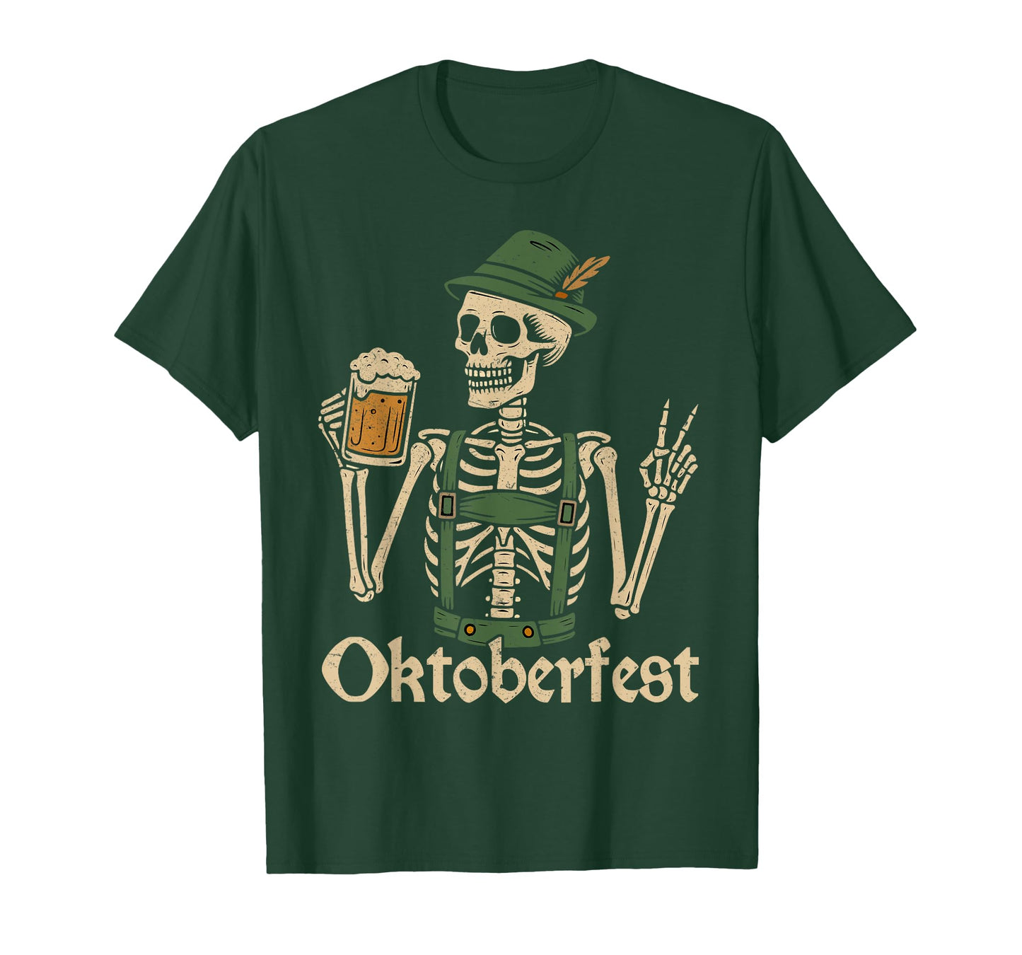 Vintage Oktoberfest Skeleton Funny German Men Women T-Shirt