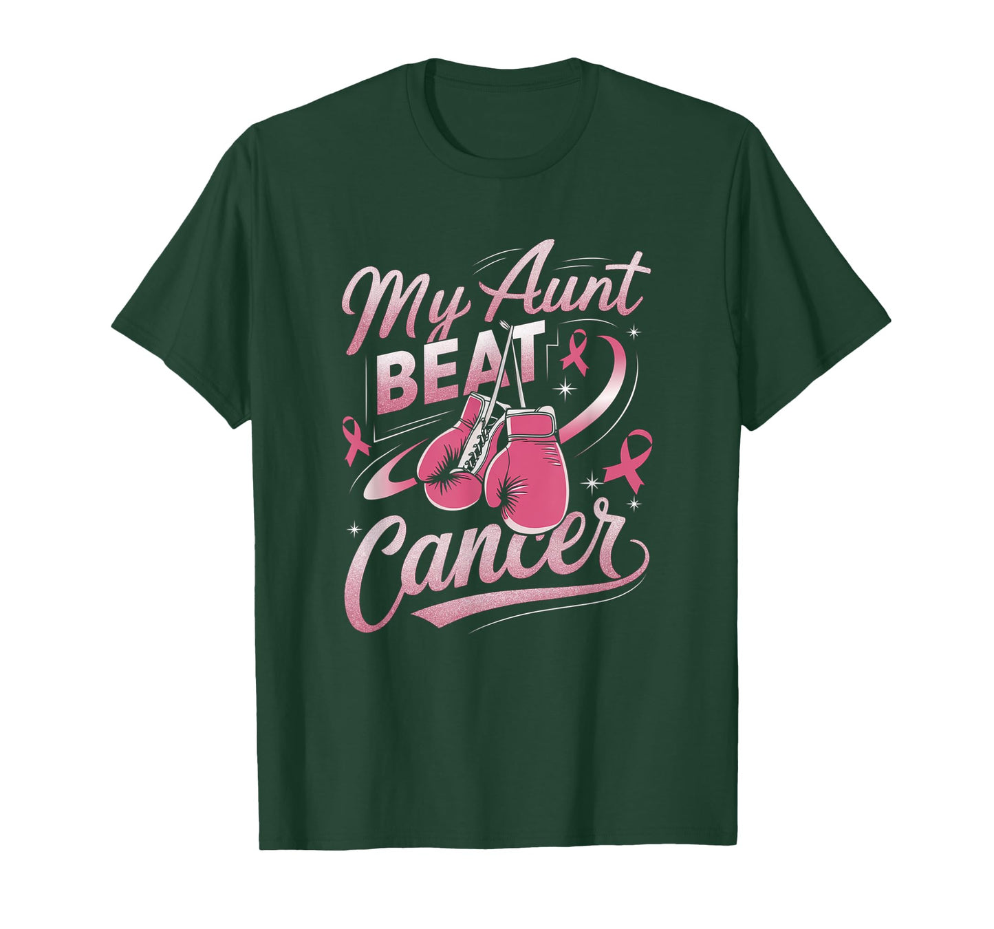 My Aunt Beat Cancer Support Breast Cancer Awareness T-Shirt