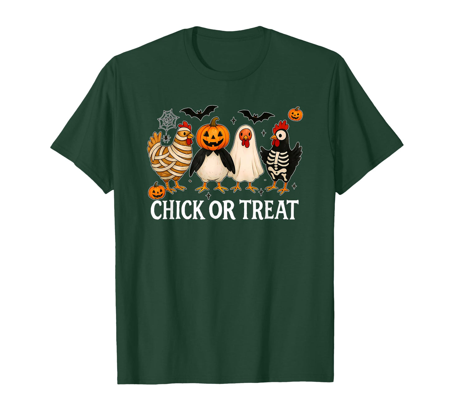 Chick Or Treat Halloween Pumpkin Ghost Spooky Funny Chicken T-Shirt