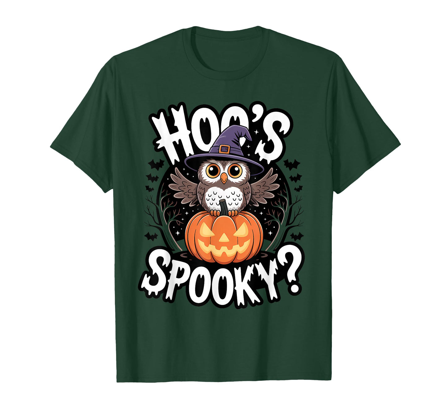 Hoo's Spooky Owl Witch Cute Spooky Halloween T-Shirt