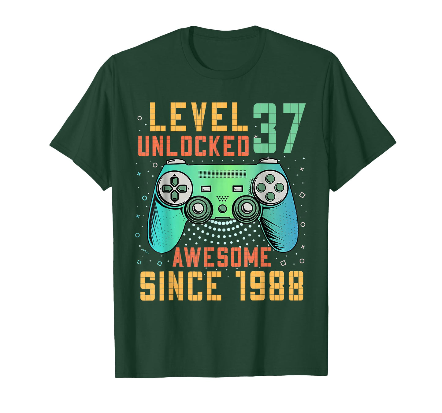 37th Birthday Gamer 37 Year Old Bday Men Game Level Unlocked T-Shirt