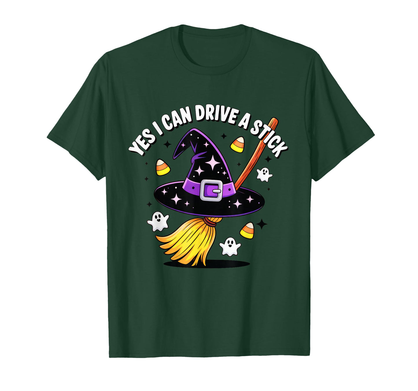 Yes I Can Drive A Stick Halloween Cute Kawaii Spooky Costume T-Shirt