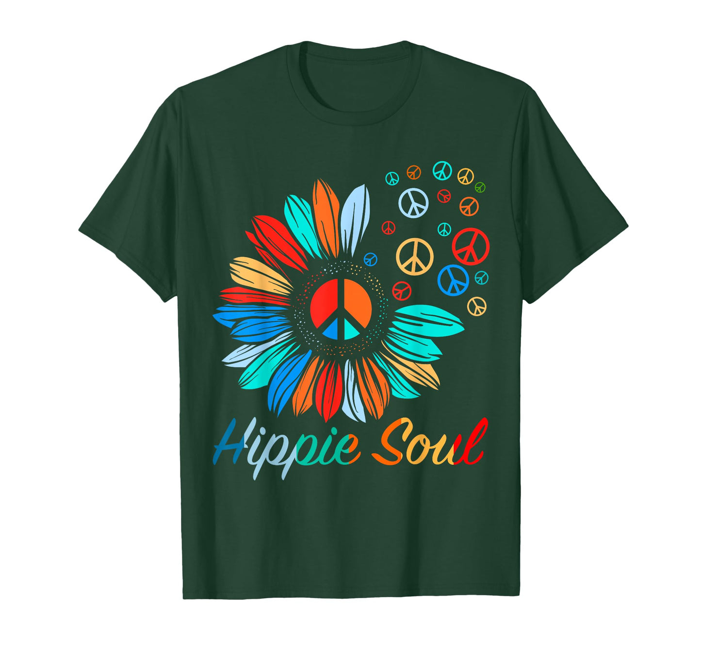 Cool Daisy Peace Sign Hippie Soul Symbol and Flower Womens T-Shirt