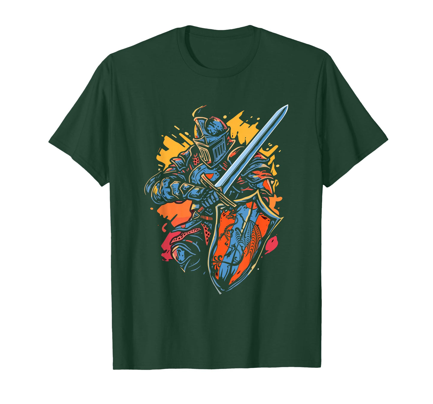 Medieval Knight Armor Sword Shield Renaissance Faire Men Boy T-Shirt