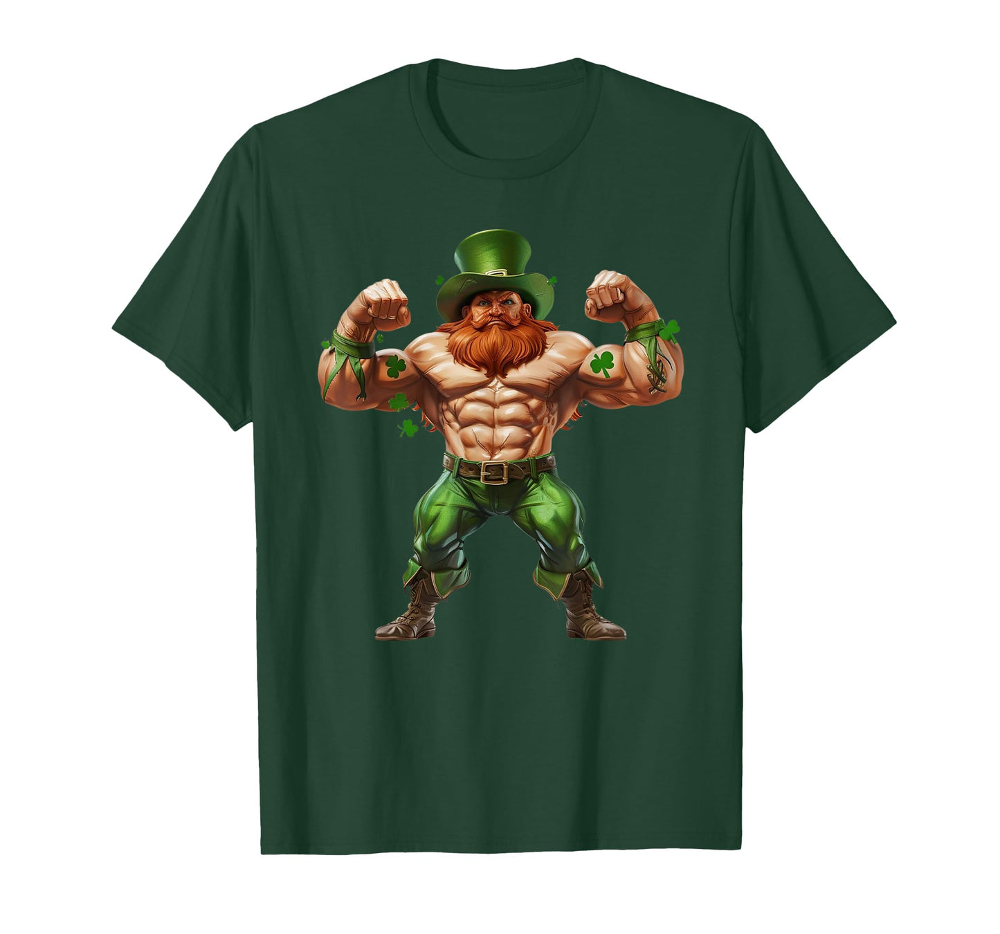 St Patricks 2025 Muscular Gnome Swole Leprechaun Muscle T-Shirt