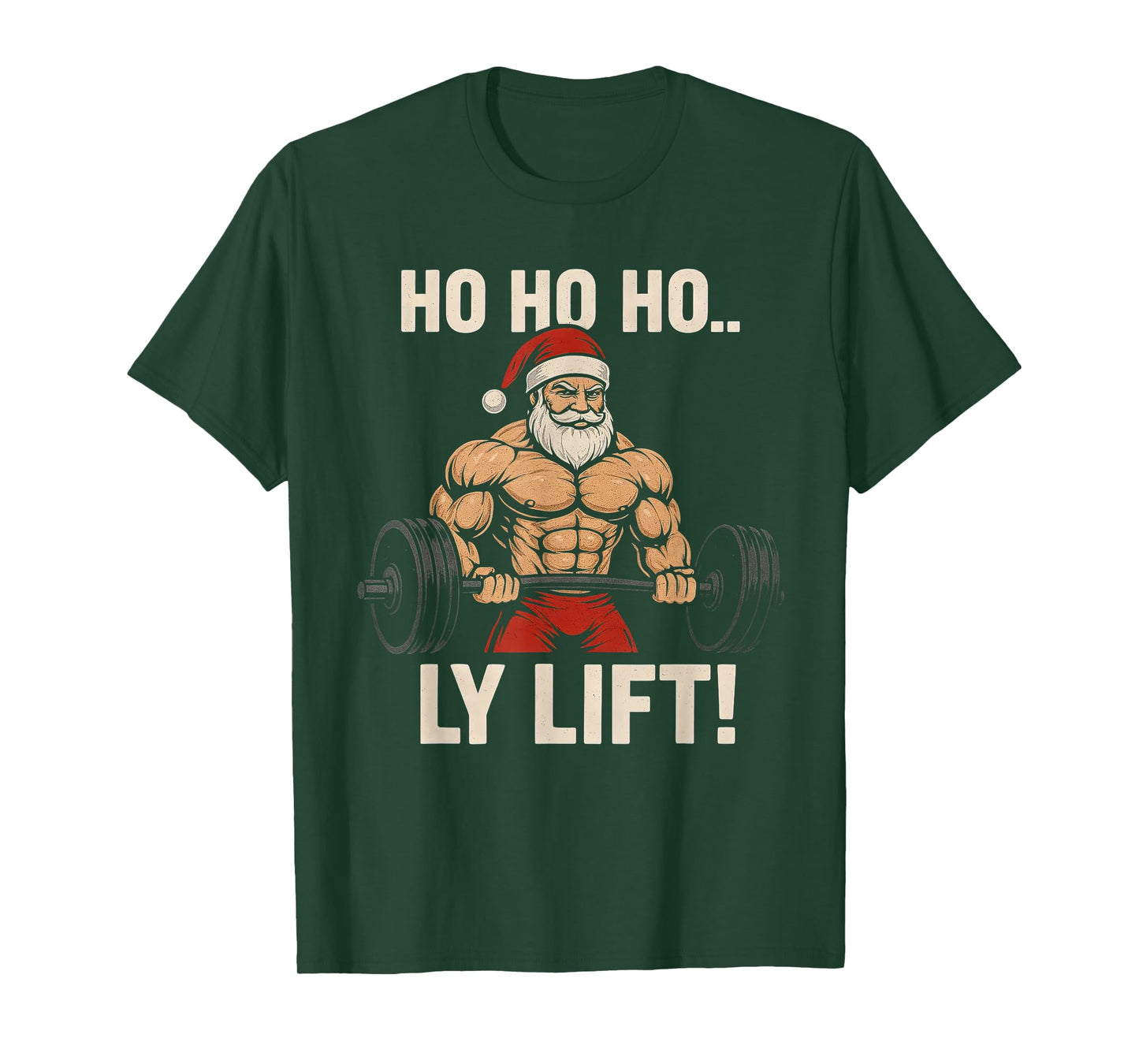 Funny Christmas Gym Santa Weightlifting Bodybuilding T-Shirt