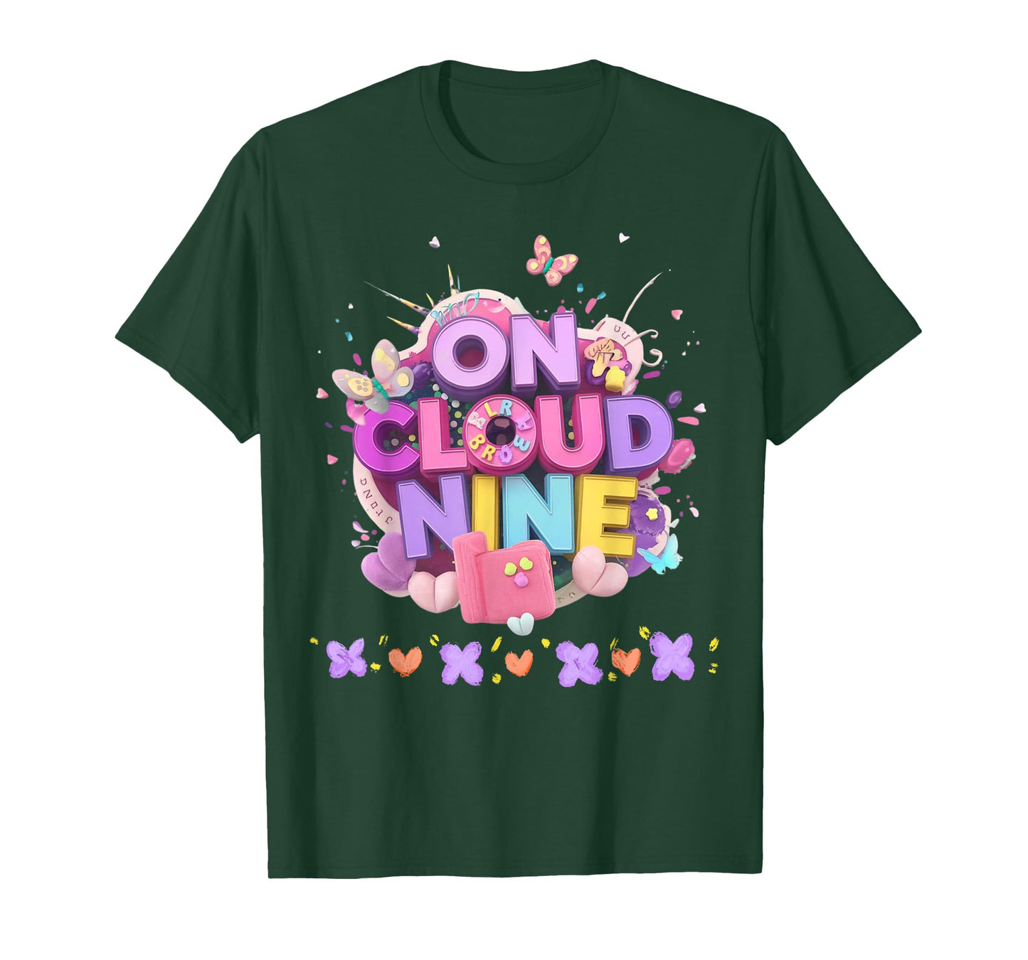 Happy 9th Lovely Birthday On Cloud Nine Pastel 9 Years Old T-Shirt