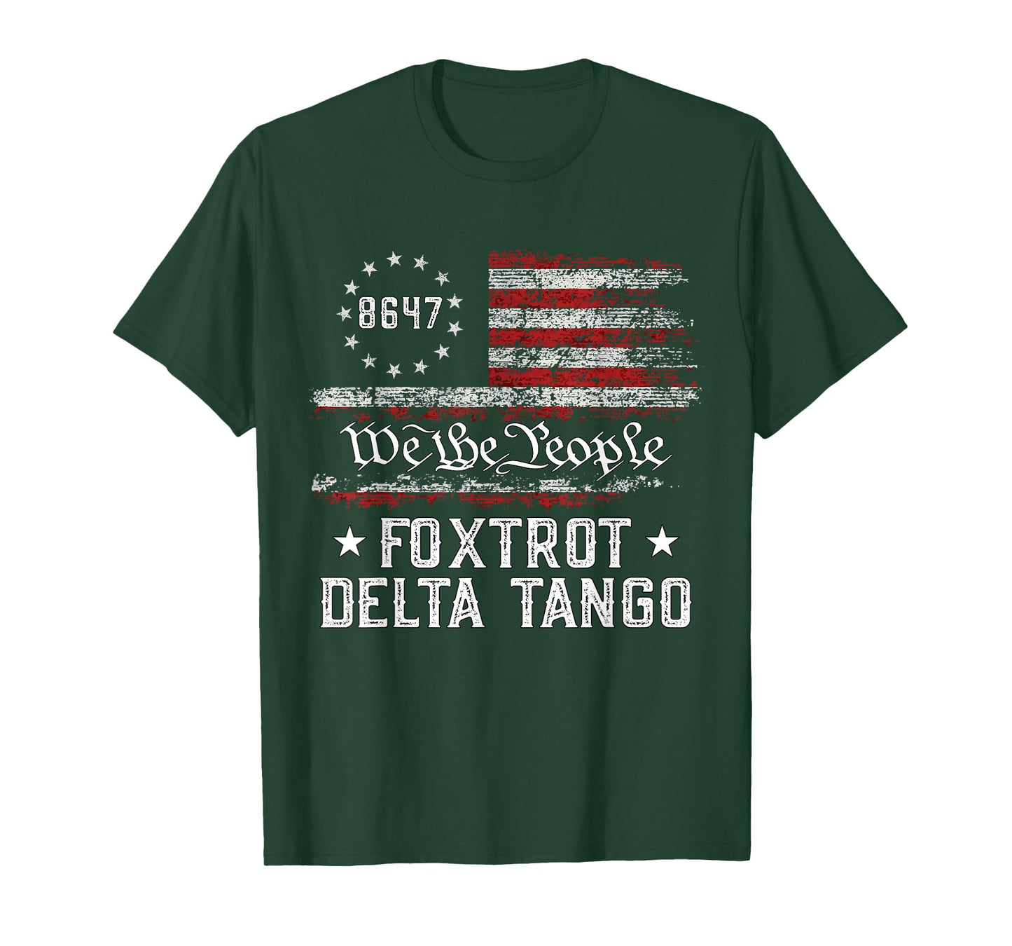 We The People Foxtrot Delta Tango USA Flag 8647 Vintage T-Shirt