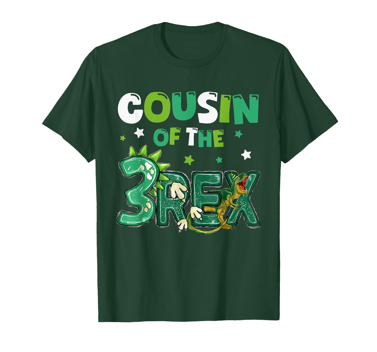 Cousin of the Three Rex Birthday Dinosaur Family Matching T-Shirt