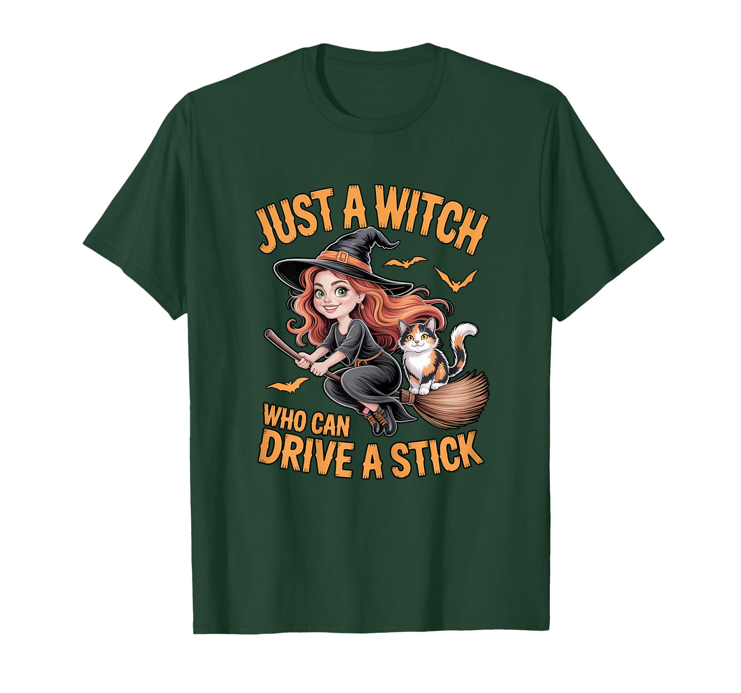 Just a Witch Who Can Drive a Stick Halloween Women T-Shirt