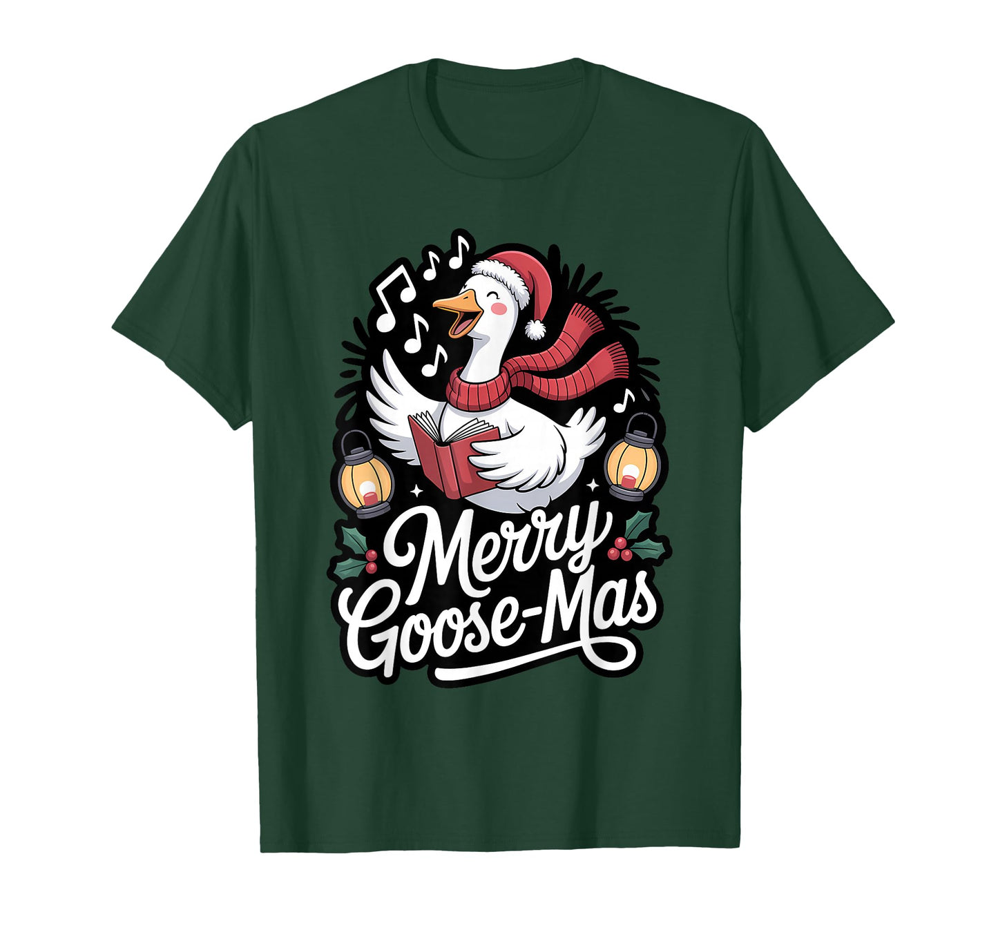 Merry Goose-mas Caroling Funny Christmas Goose T-Shirt
