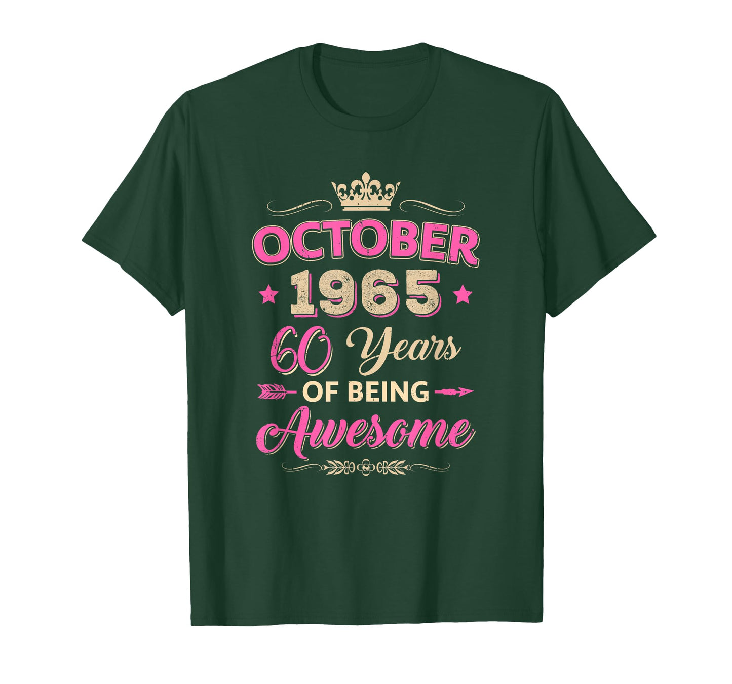 October 1965 60 Years of Being Awesome Retro 60Th Birthday T-Shirt