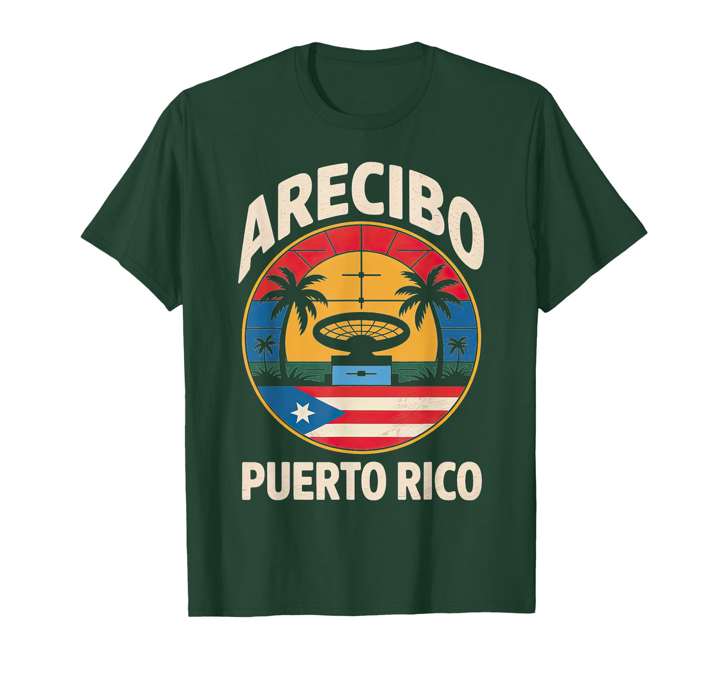 Arecibo Puerto Rico City Travel Vintage Circle Design T-Shirt