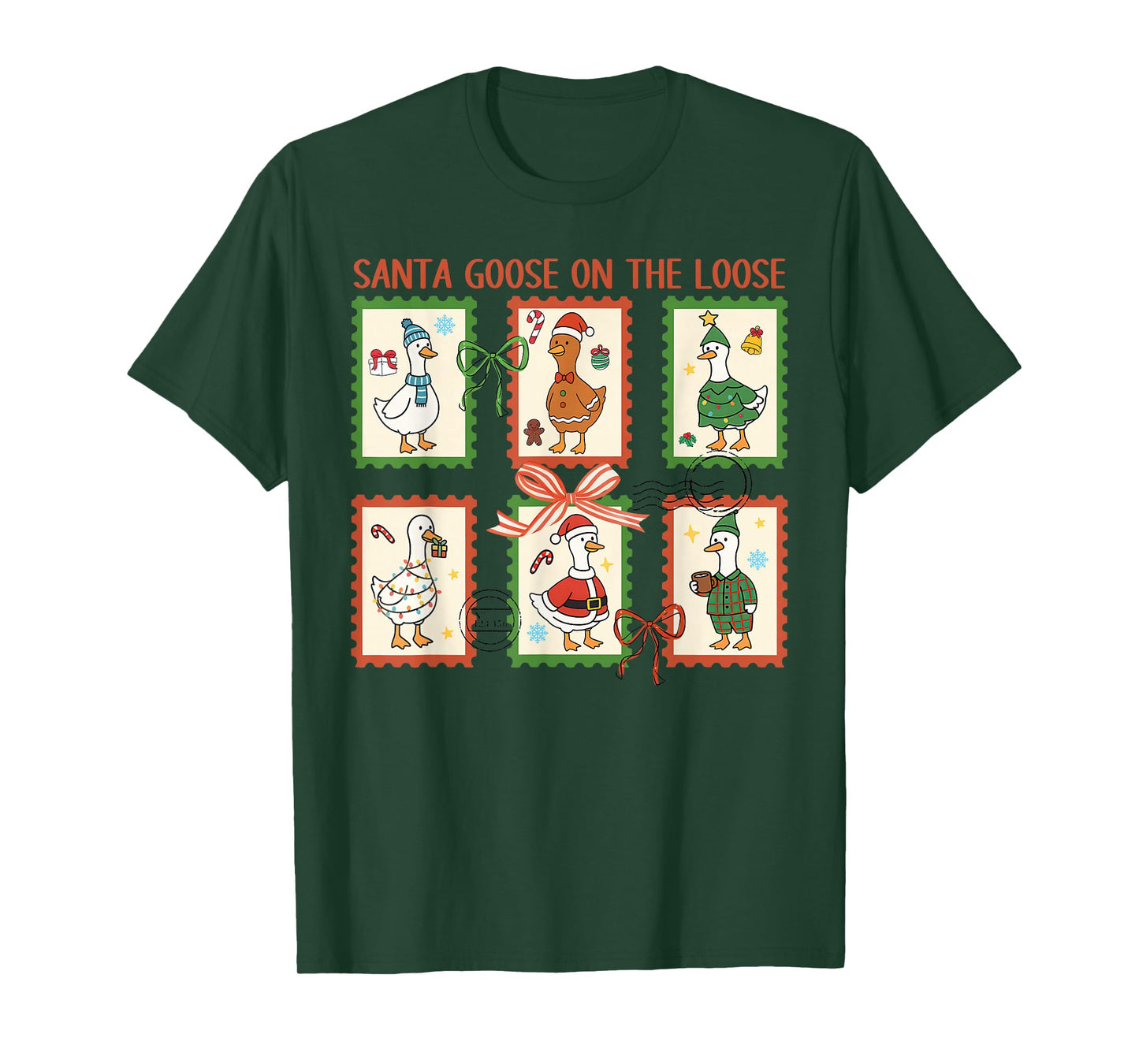 Santa Goose On The Loose Merry Goosemas Christmas Cute Xmas T-Shirt