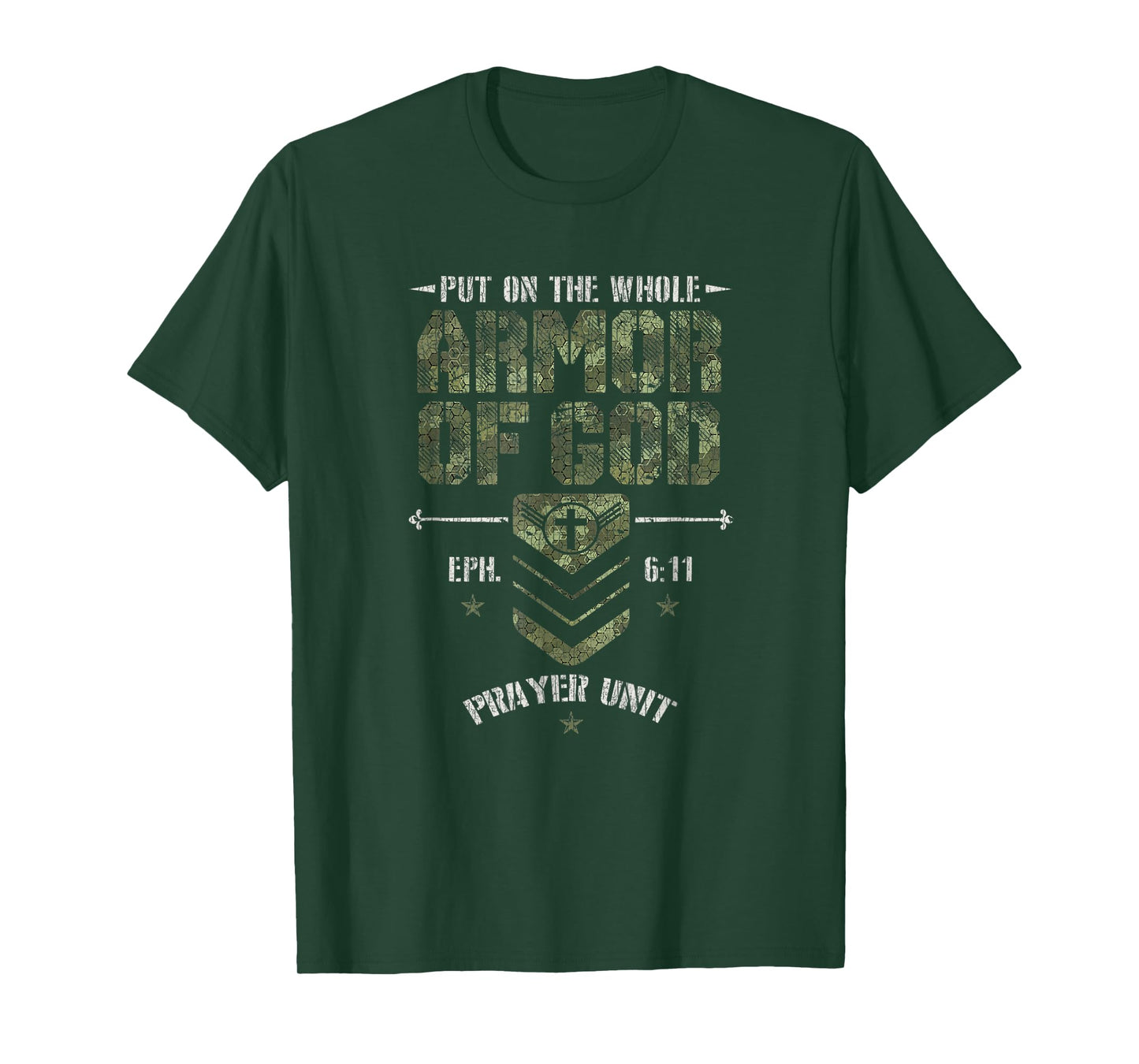 Vintage Camo Armor Of God Christians Religious Camouflage T-Shirt