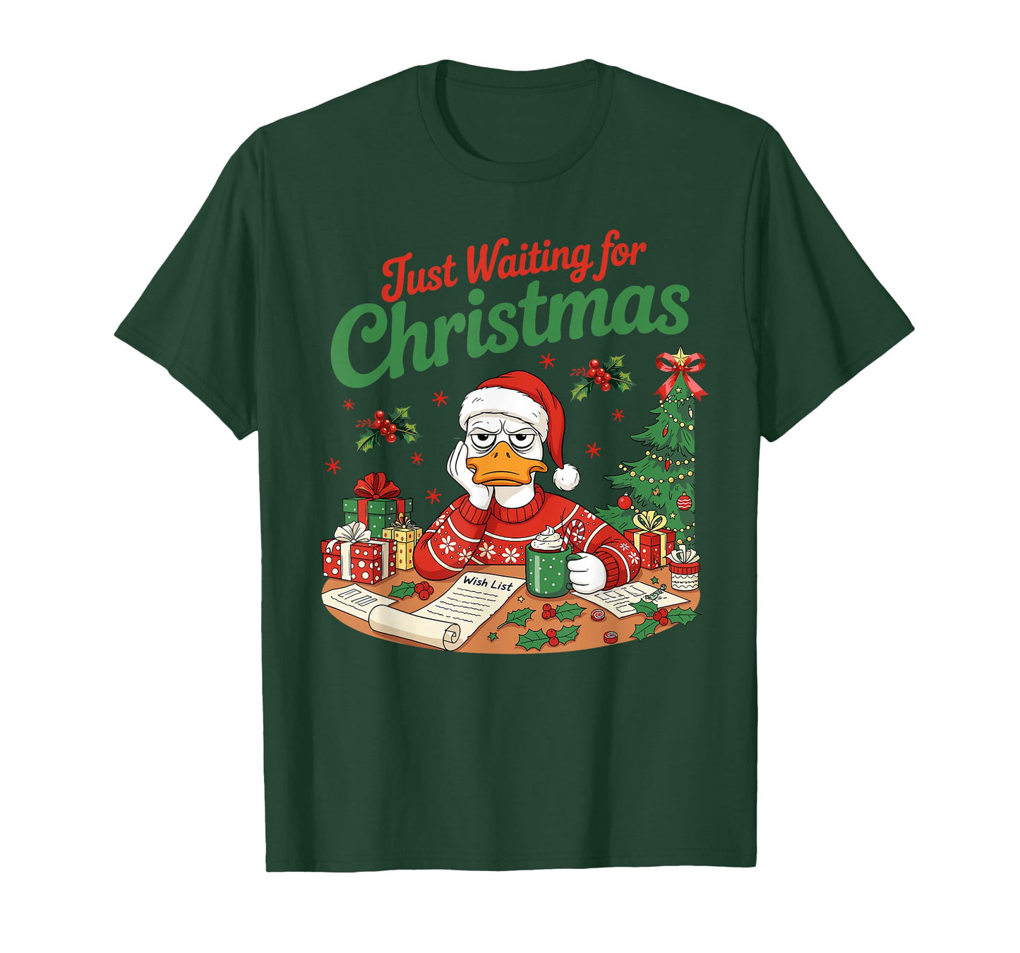 Just Waiting for Christmas Grumpy Goose T-Shirt