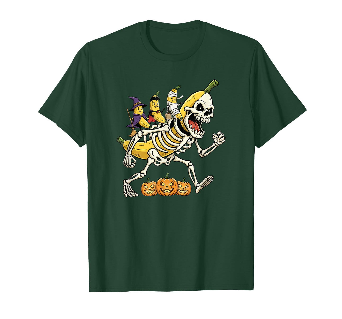 Funny Banana Skeleton Mummy Witch Halloween Kids Mens Womens T-Shirt