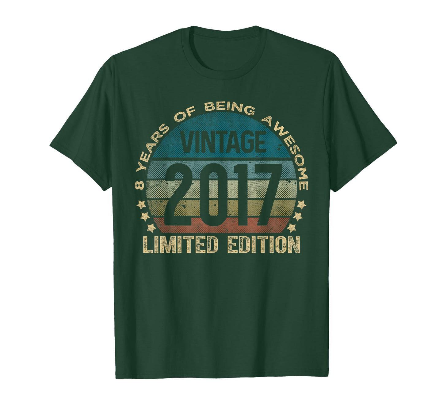 8 Year Old Gifts Vintage 2017 Limited Edition 8th Birthday T-Shirt