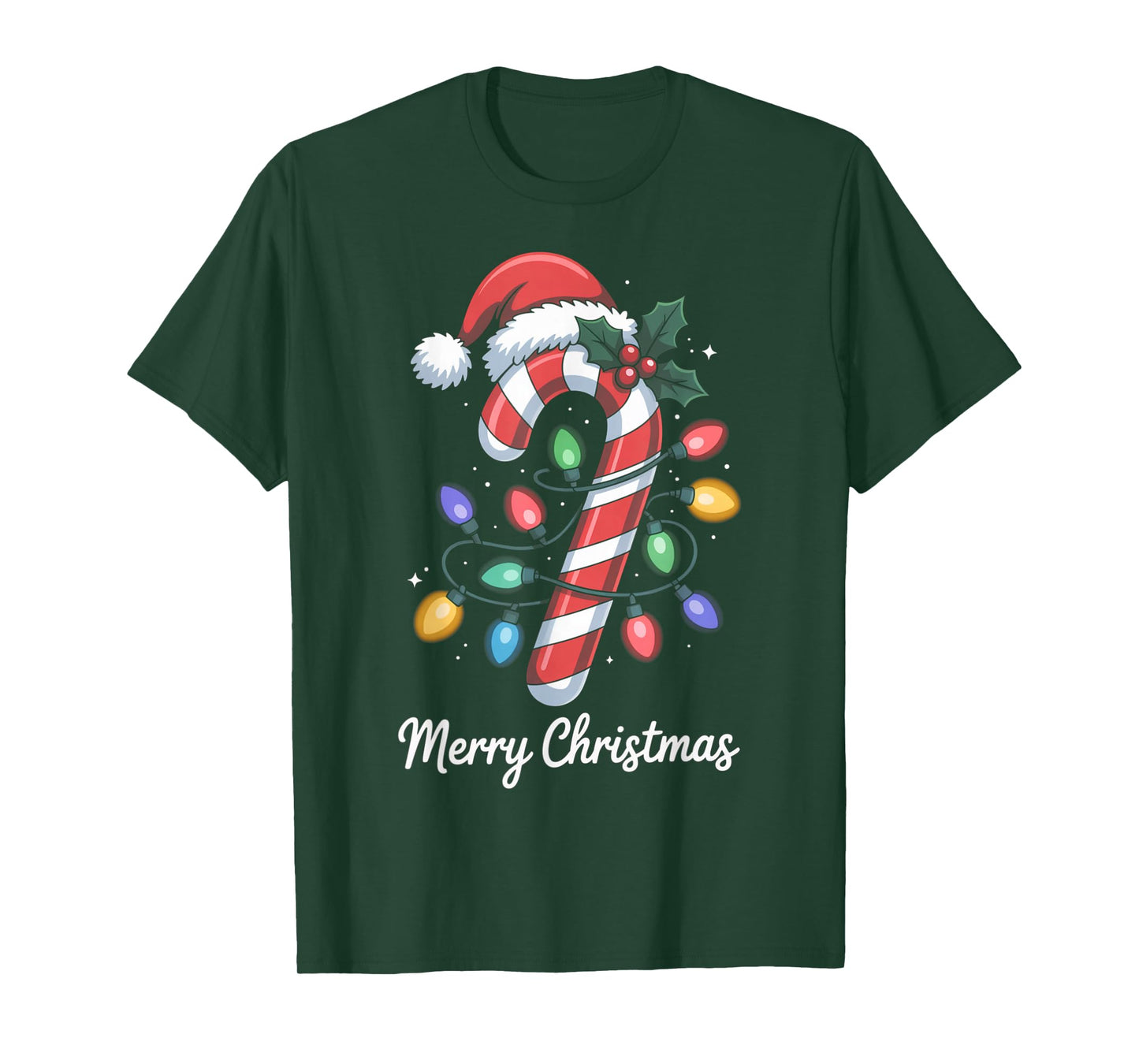 Merry Christmas Candy Cane Santa Hat Holiday Kids Toddler T-Shirt