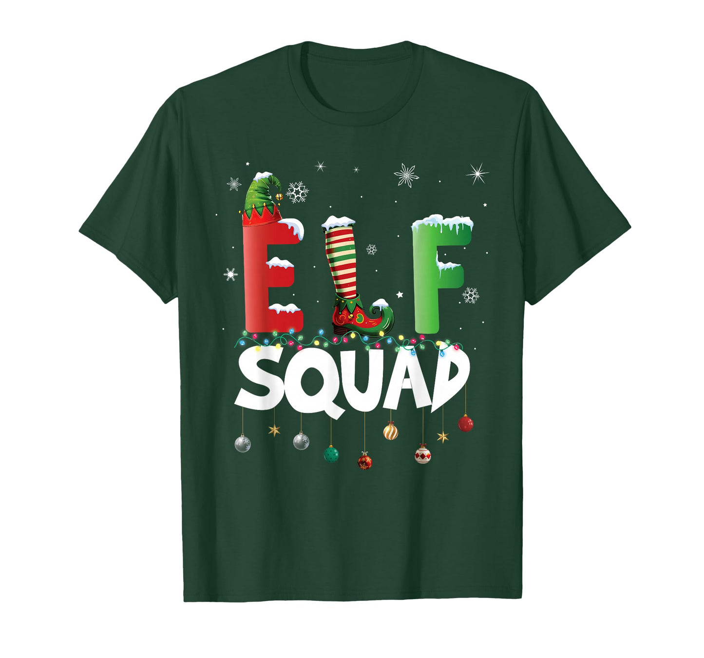 Elf Squad Funny Family Christmas Matching Pajamas Xmas T-Shirt