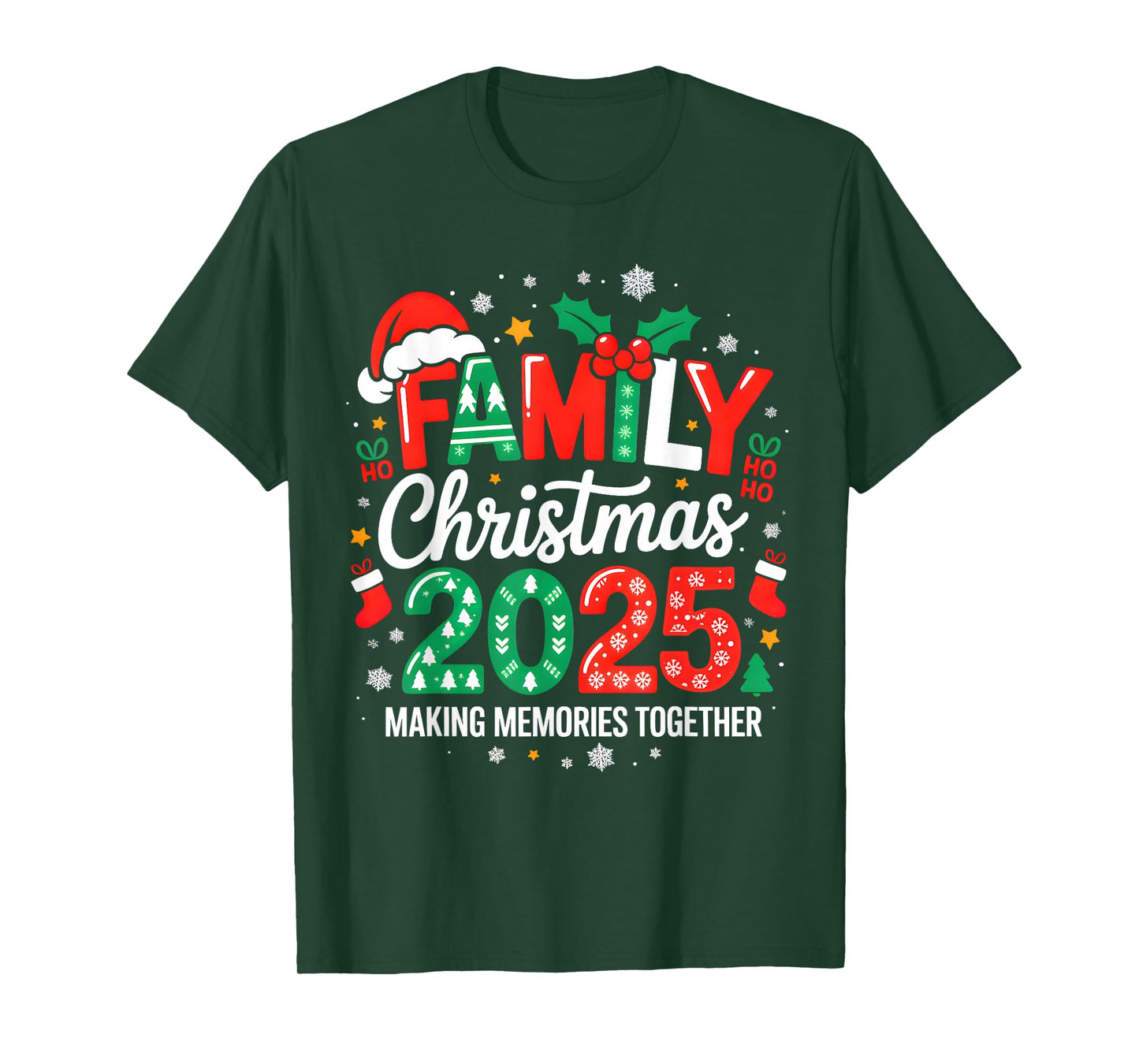 Family Christmas 2025 Squad Santa Elf Xmas Matching Costume T-Shirt