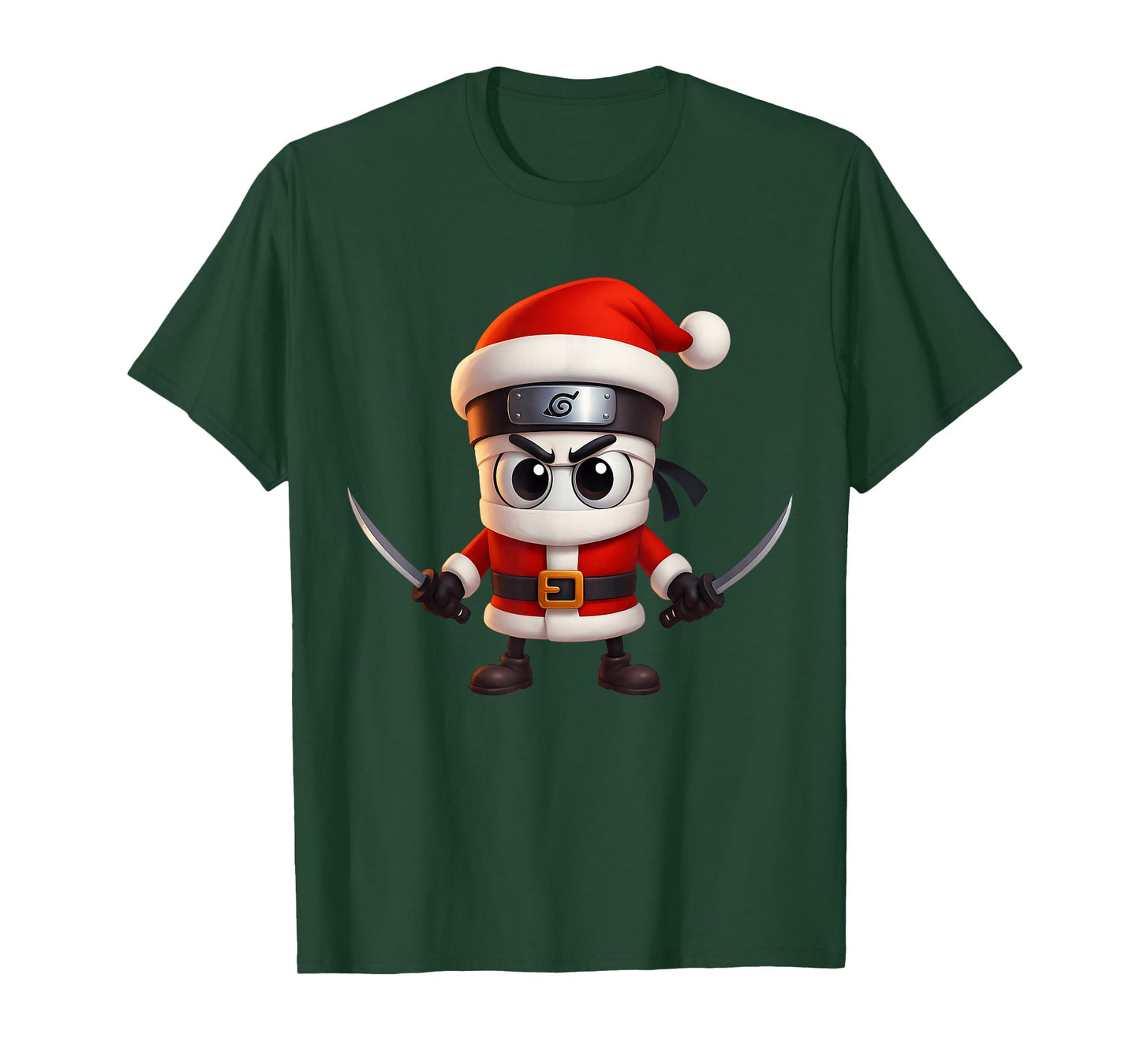 Kawaii Kid Brainrot Christmas Costume Santa Claus Cappuccino T-Shirt