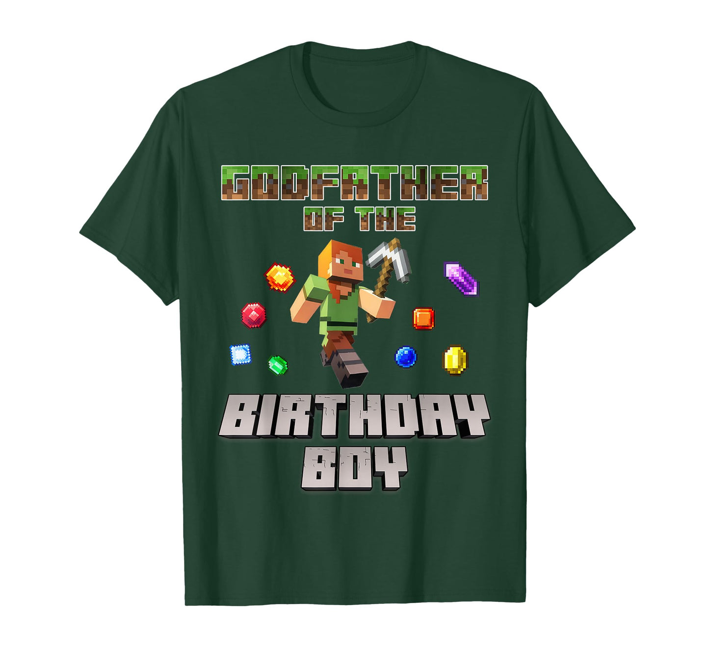 Godfather Of The Birthday Boy Video Gamer Pixel Number T-Shirt