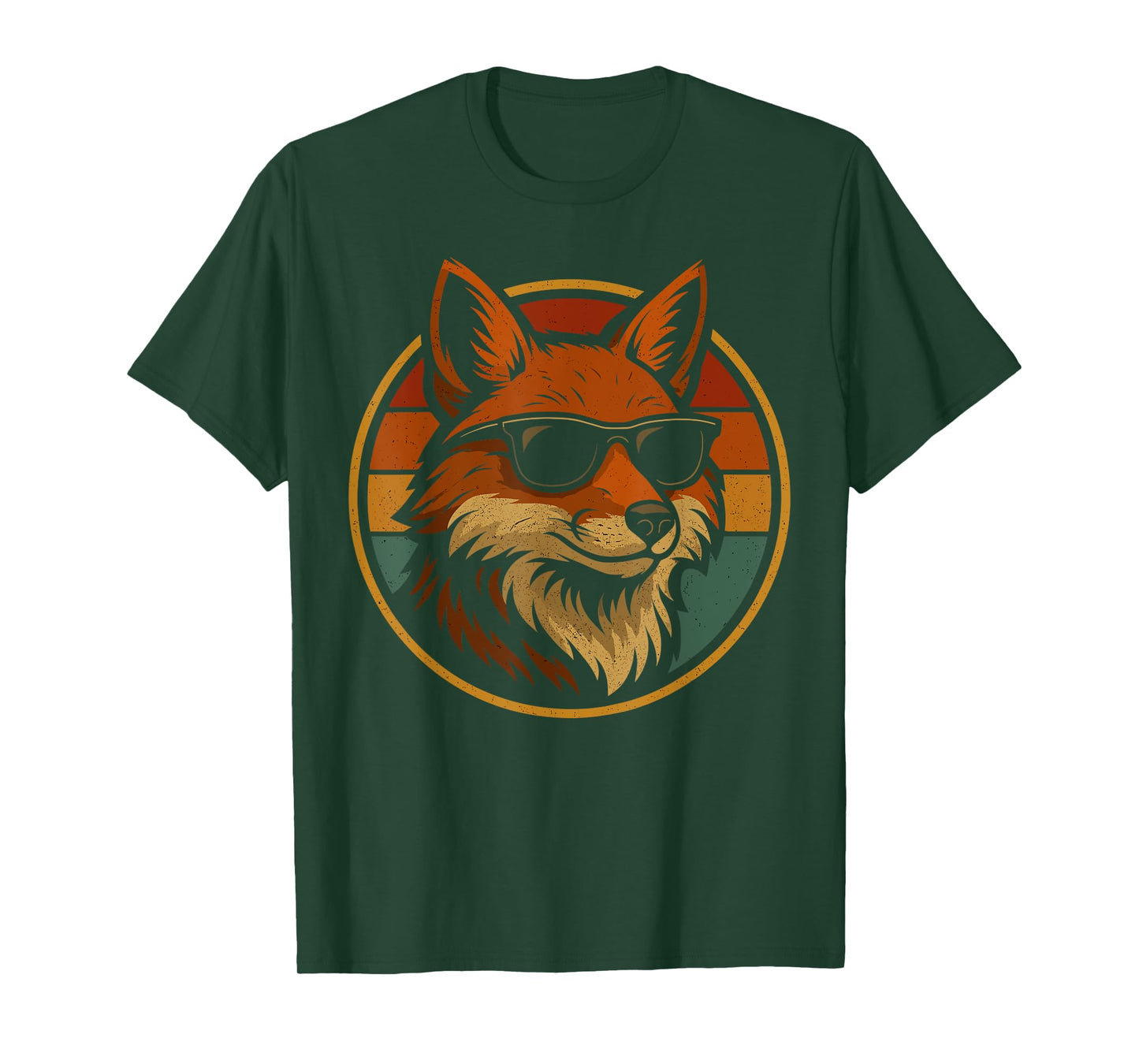 Cool Fox With Sunglasses Retro Forest T-Shirt