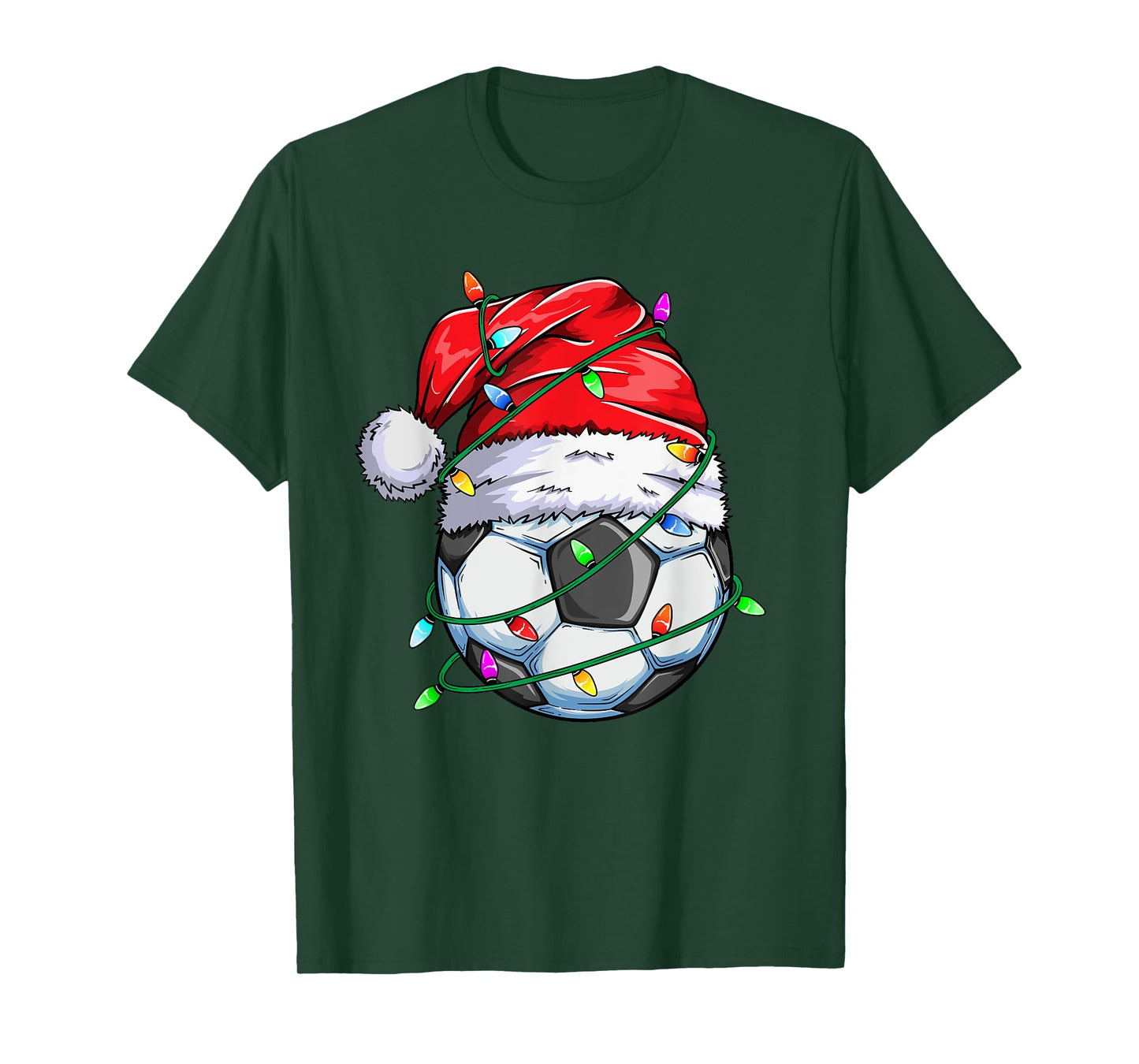 Santa Soccer Ball Sports Design- Christmas Soccer Player T-Shirt