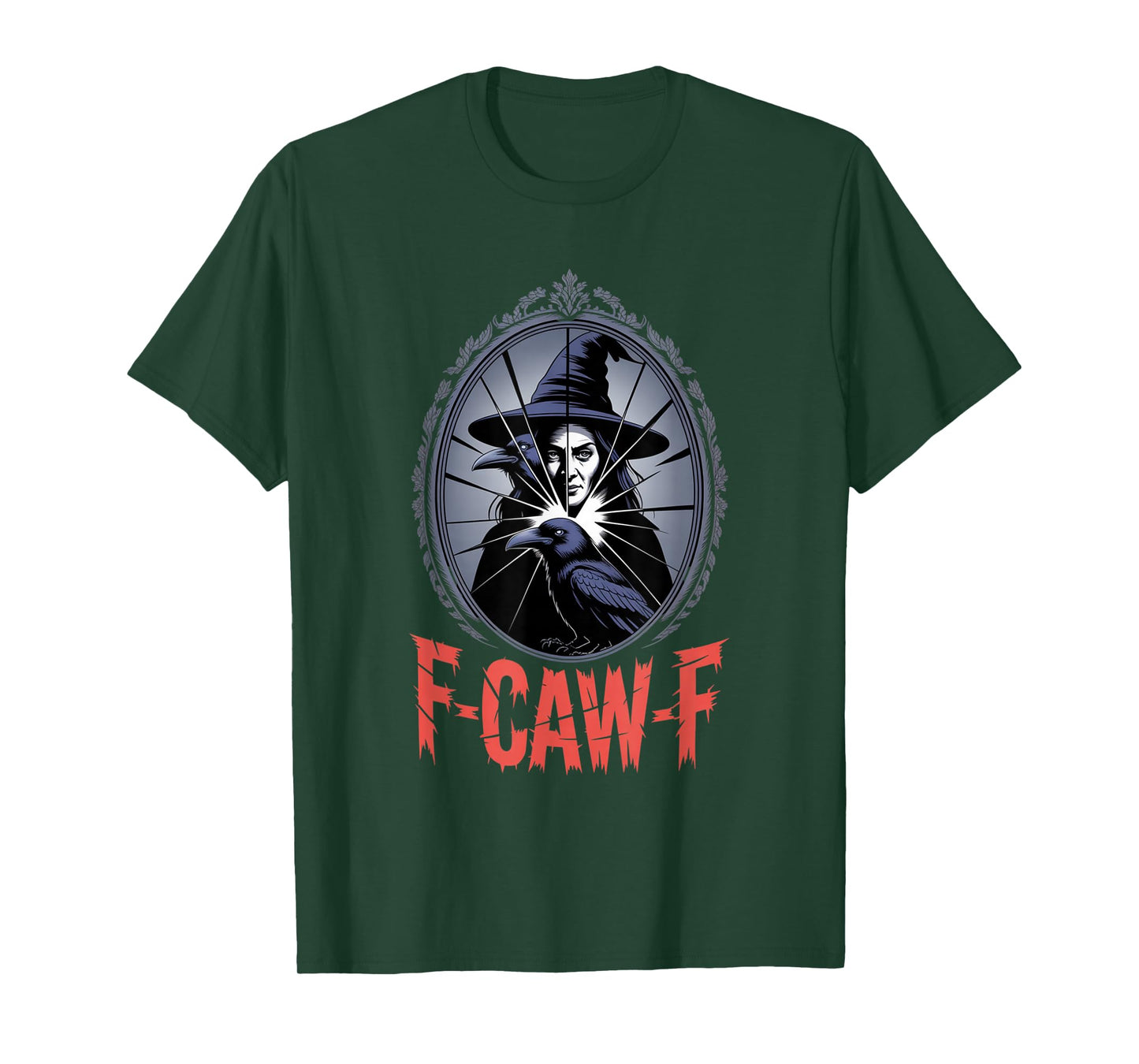F-Caw-F Crow Funny Gothic Moon Black Bird Halloween T-Shirt