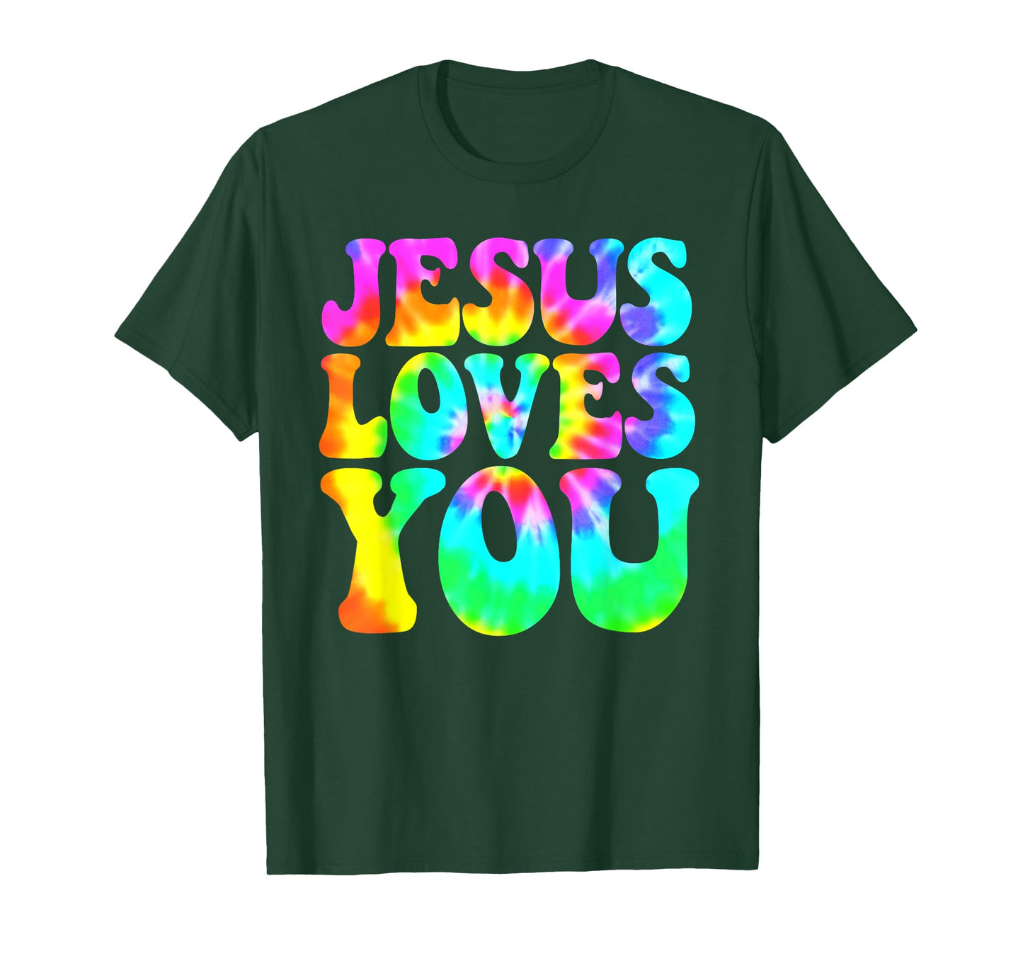 Jesus Loves You Retro Groovy Style Graphic Design Women T-Shirt