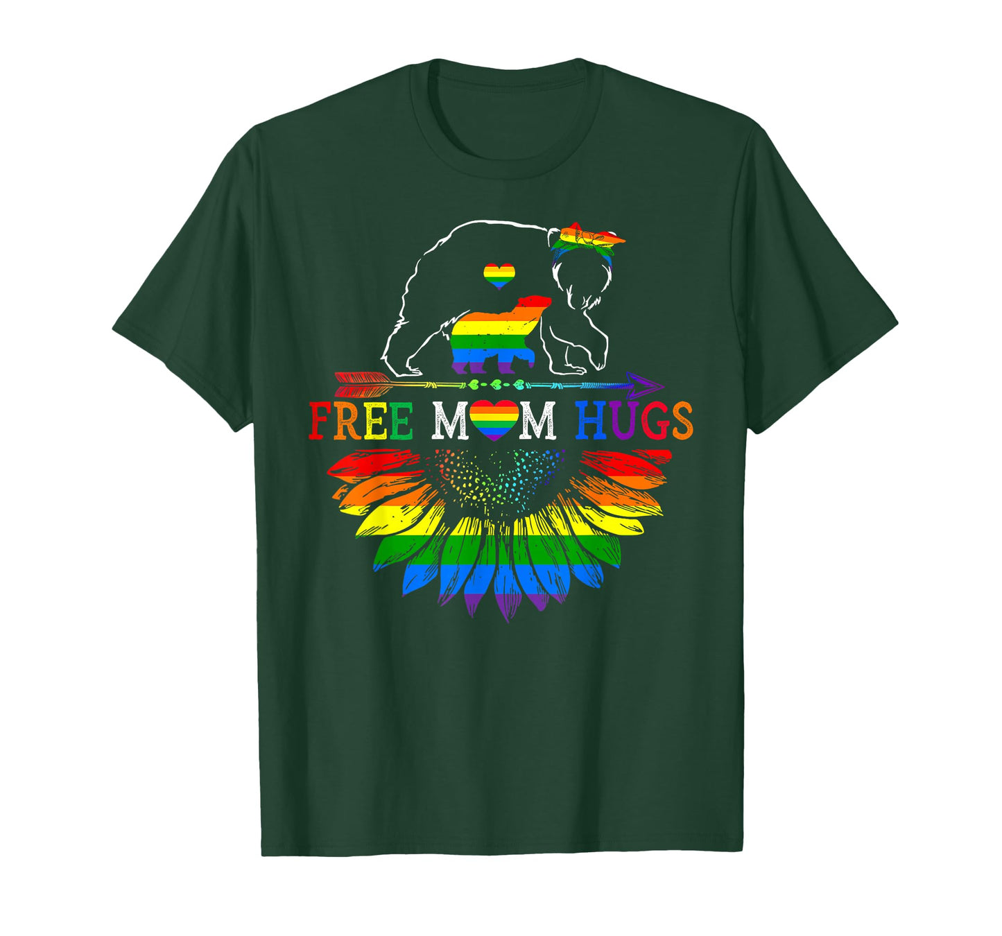 LGBTQ Pride Mama Bear Free Mom Hugs LGBT Proud Rainbow Ally T-Shirt