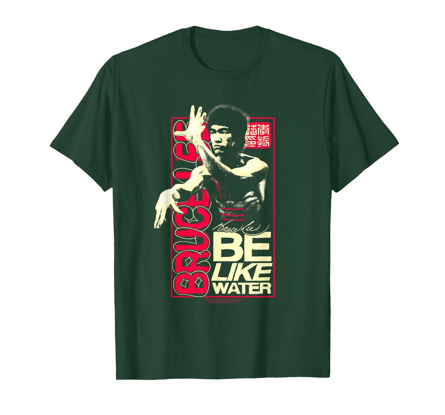 Bruce Lee Be Like Water Retro Martial Arts Poster T-Shirt