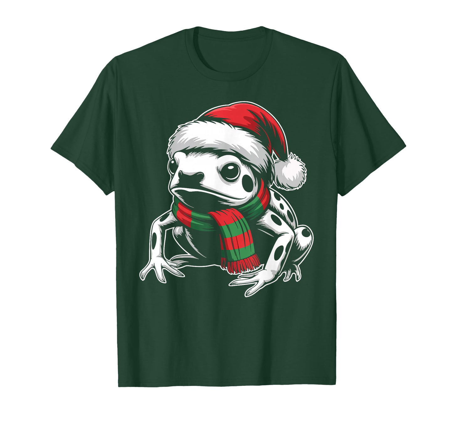 Poison Dart Frog Xmas Santa Hat Scarf Christmas Costume T-Shirt
