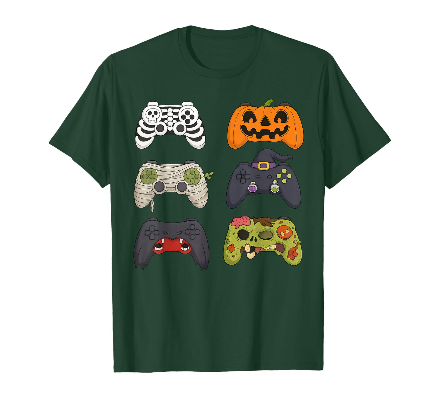 Halloween Skeleton Zombie Gaming Controllers Mummy Boys Kids T-Shirt