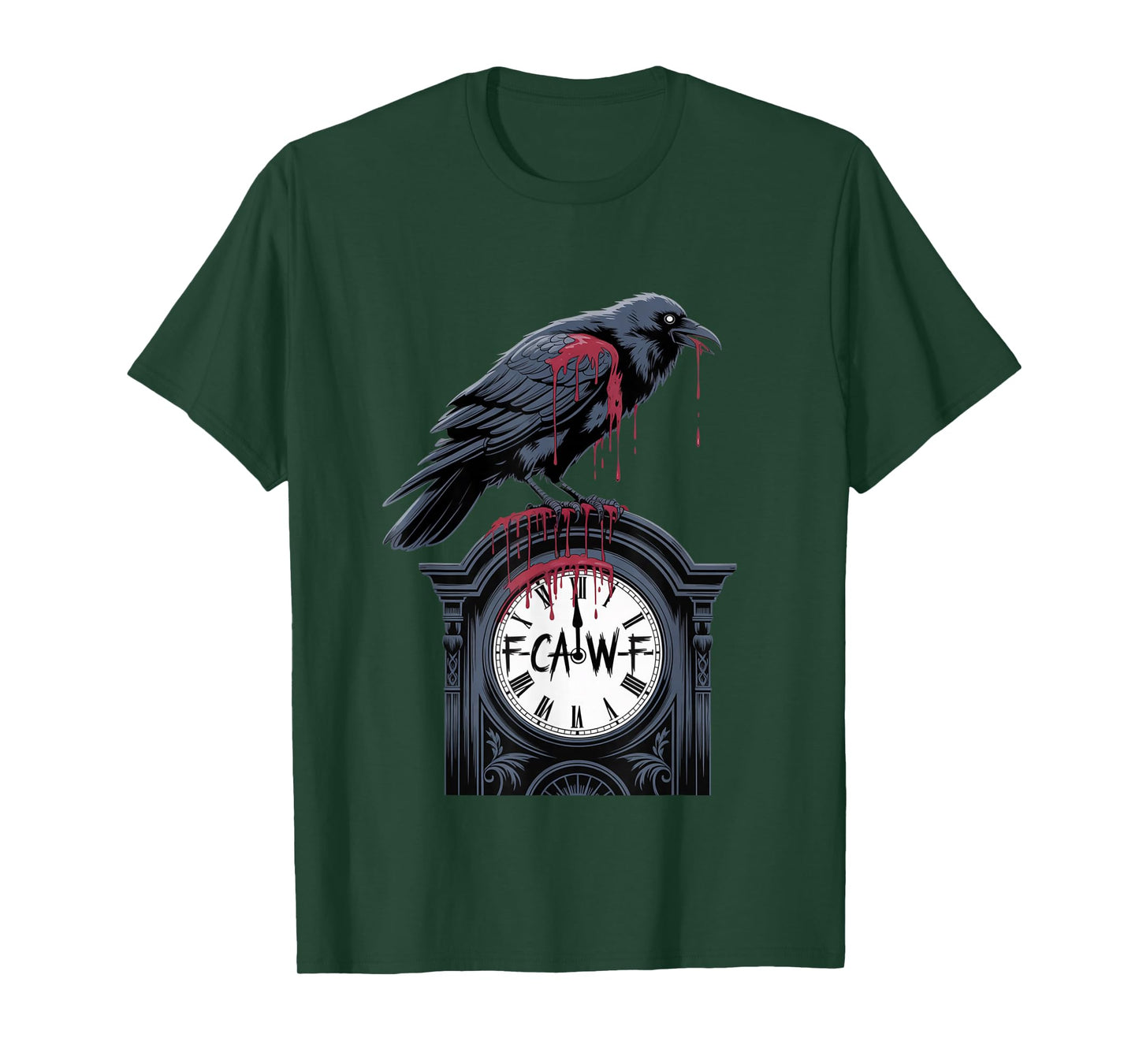 F-Caw-F Crow Funny Gothic Moon Black Bird Halloween T-Shirt