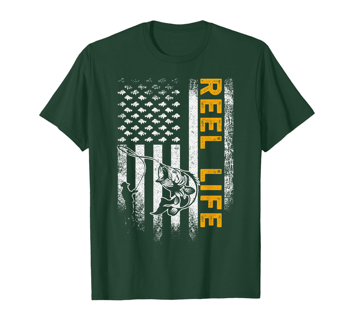 Vintage USA Flag Reel Life, Fisherman, Fishing Lover T-Shirt