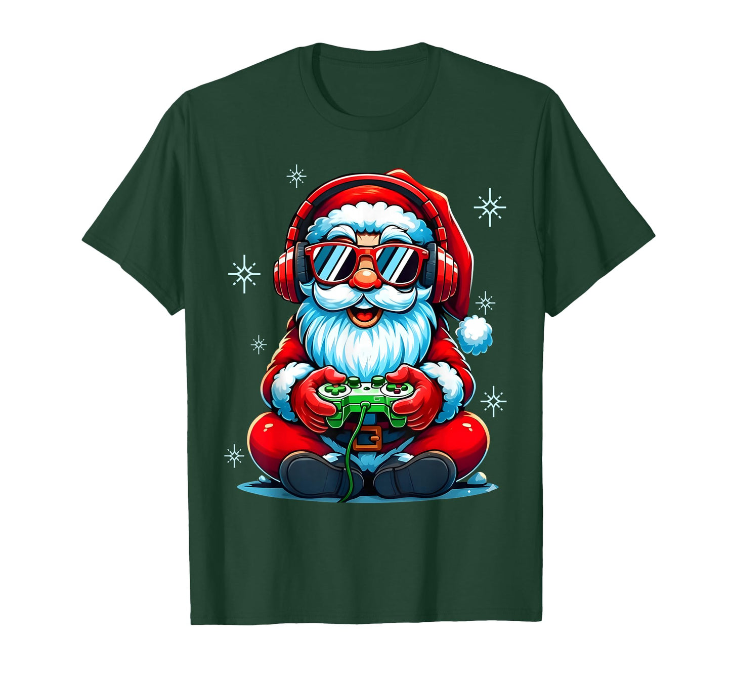 Merry Christmas Gamer Boys Mens Video Game Santa Claus T-Shirt